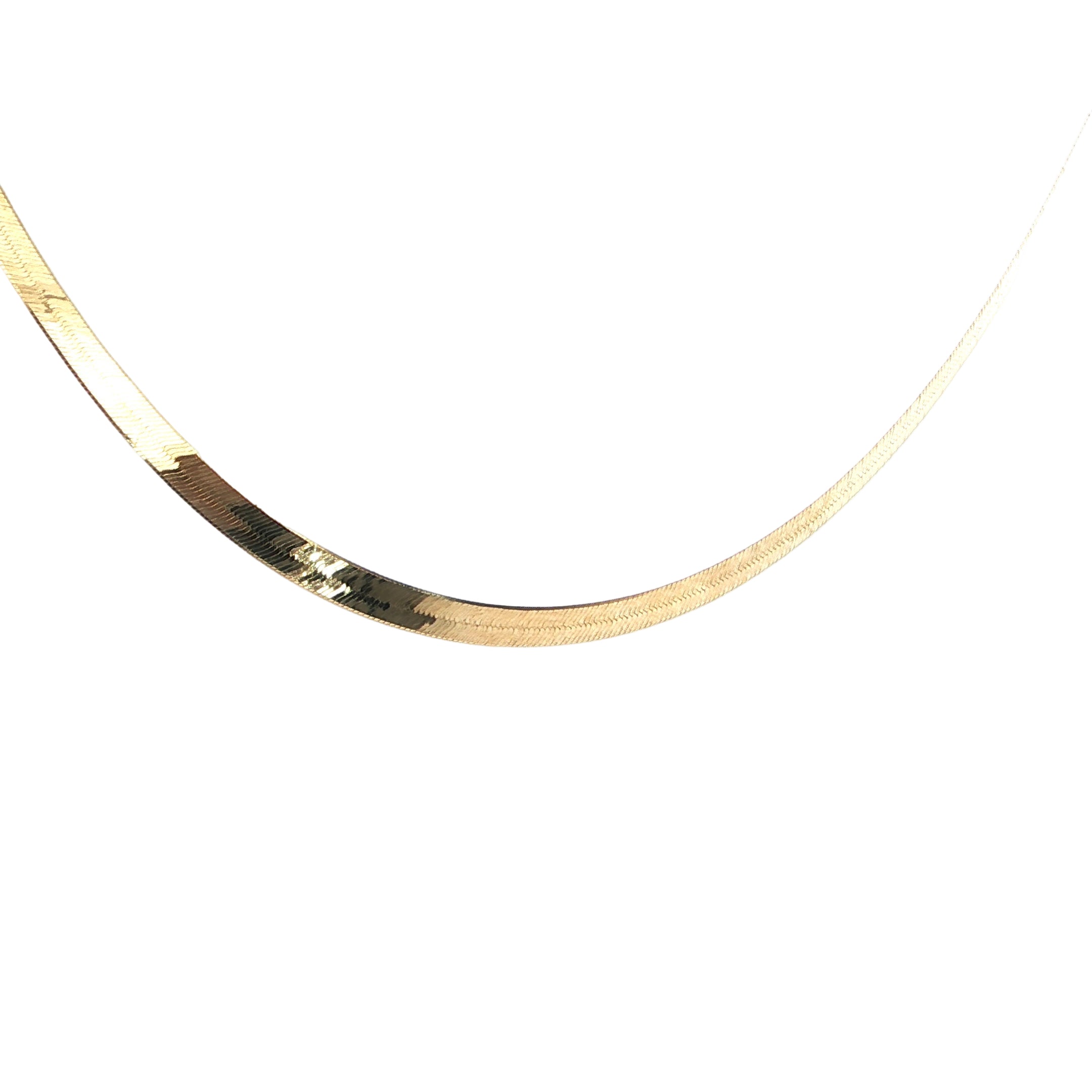 10K Yellow Gold Herringbone Chain Necklace - 7mm