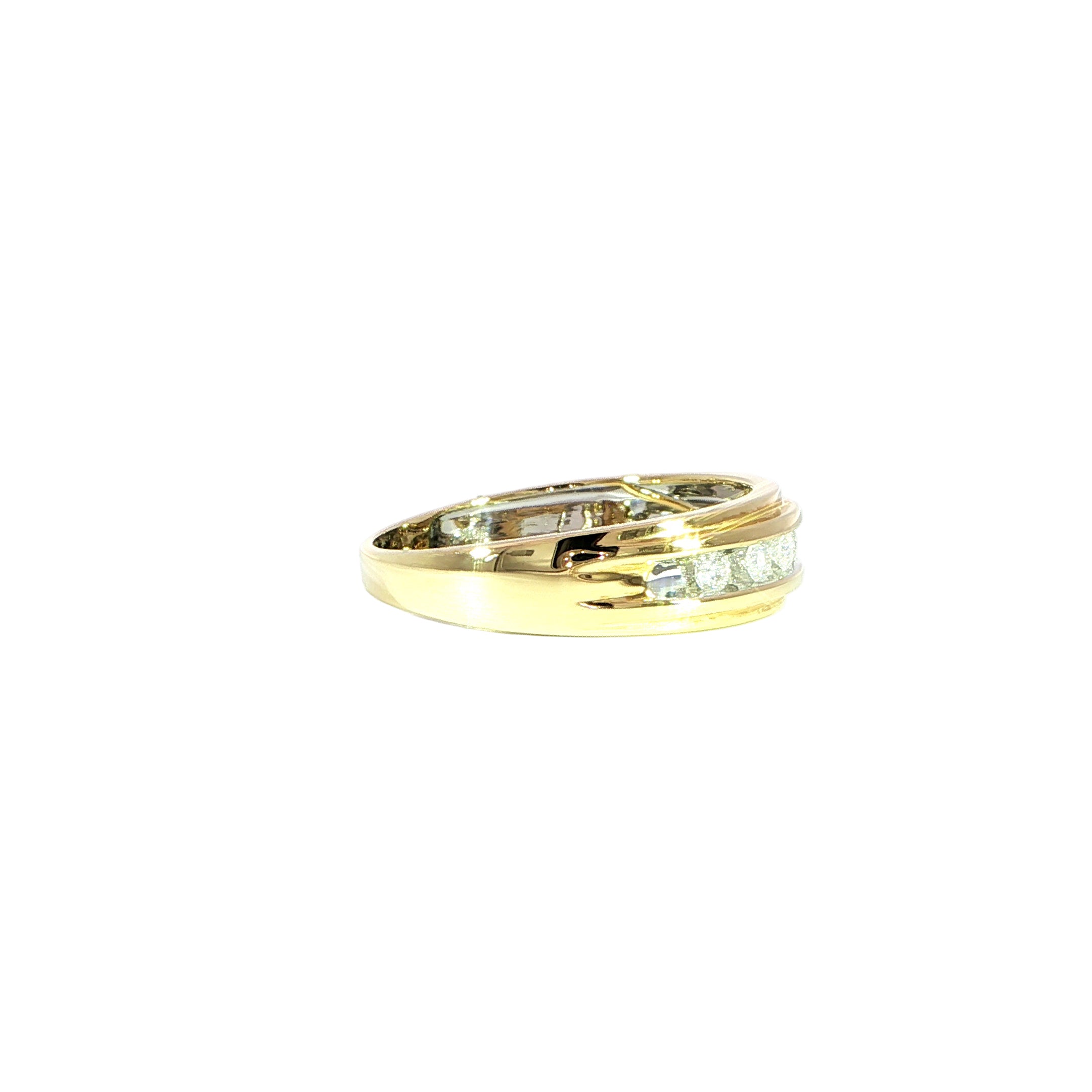 10K Yellow Gold Natural Diamond Band Ring