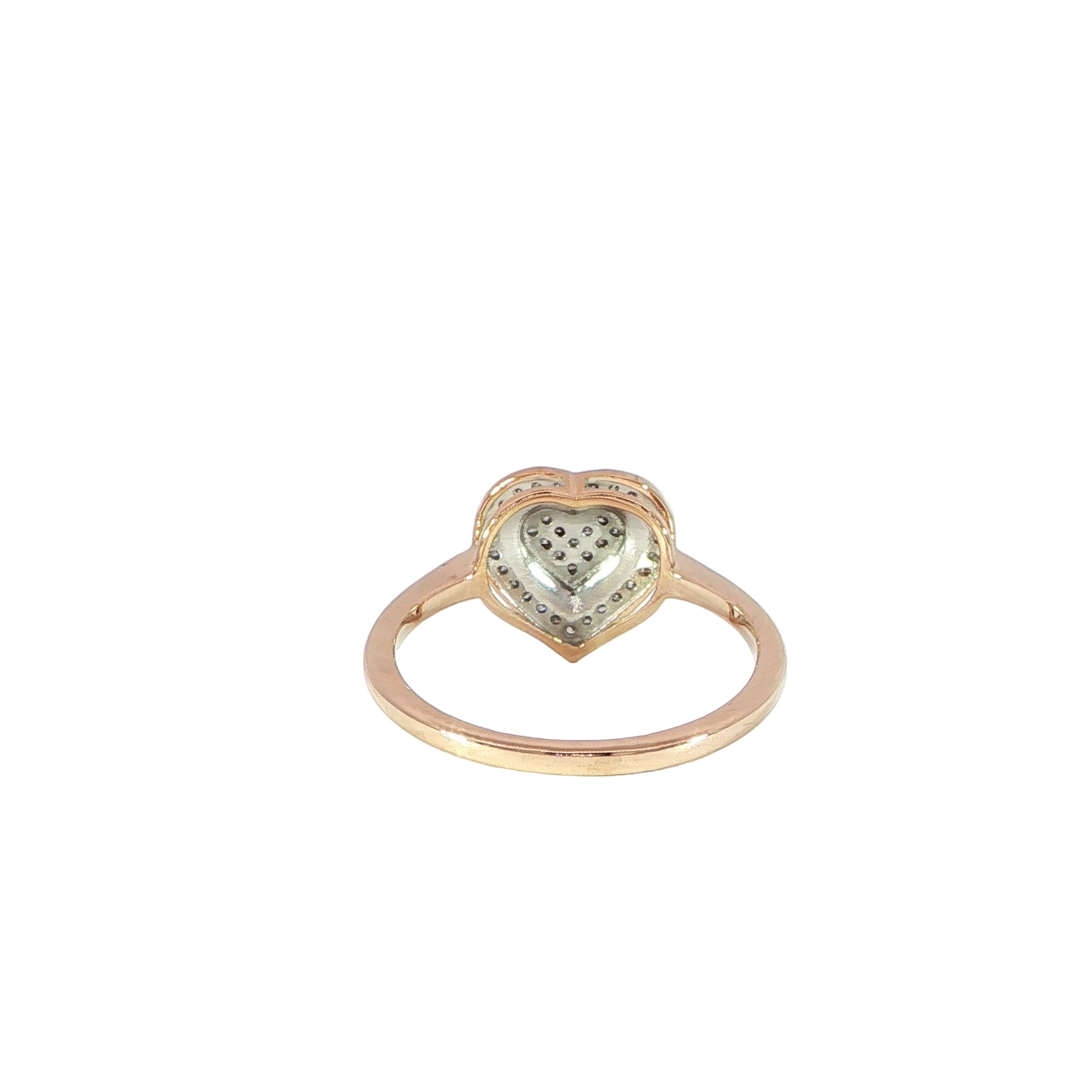 10K Rose Gold Heart Diamond Ring