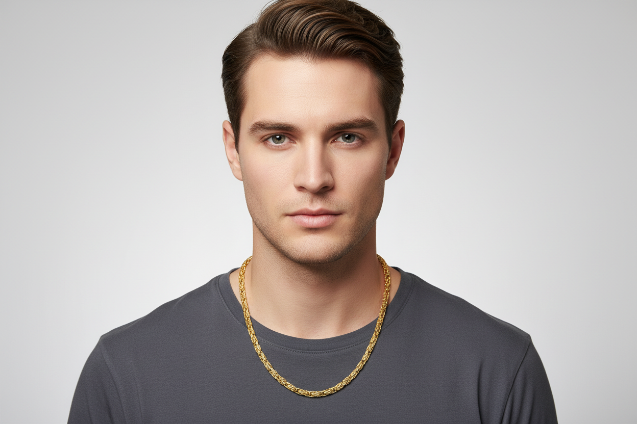 10K Yellow Gold Byzantine Chain - 4MM