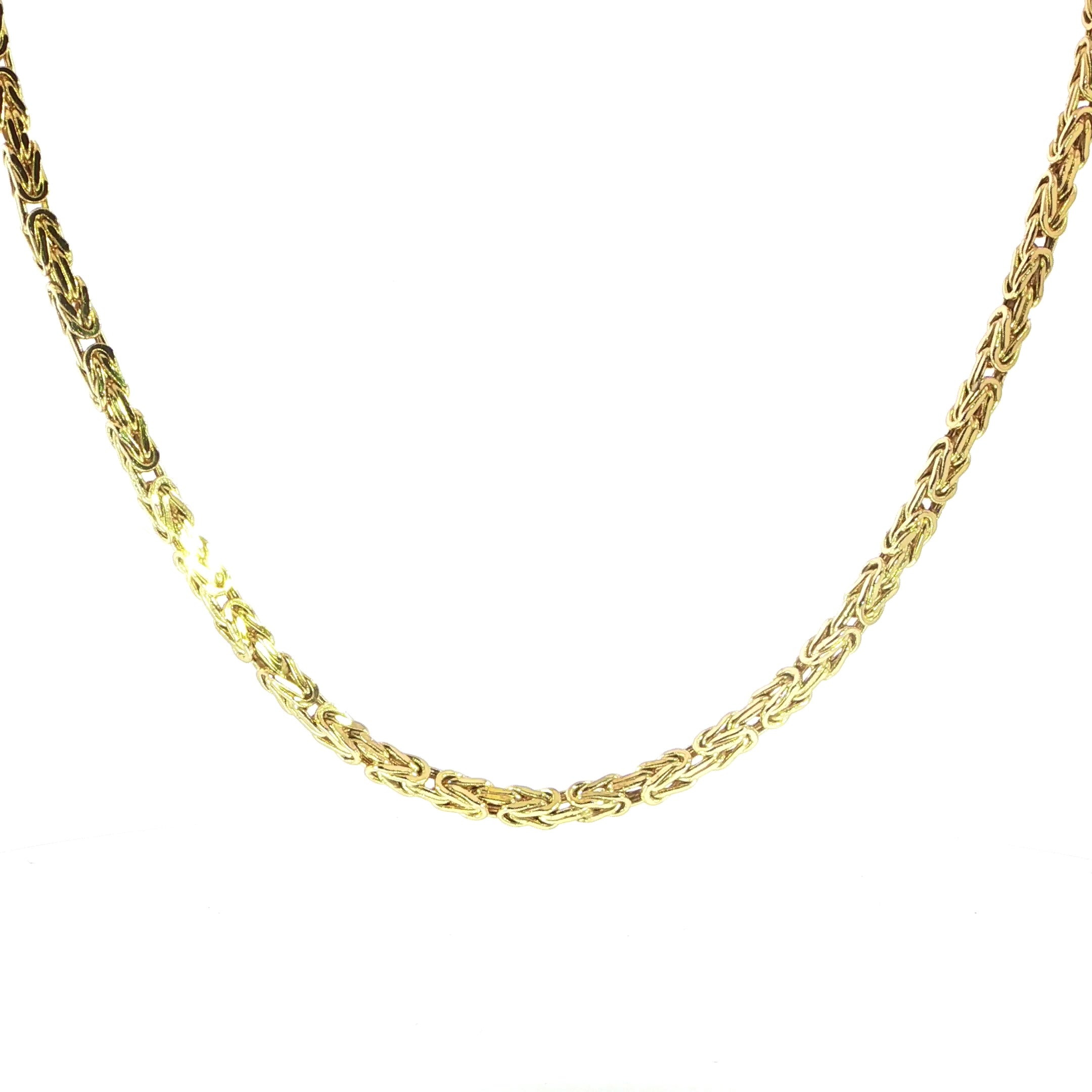 10K Yellow Gold Byzantine Chain Necklace - 4mm