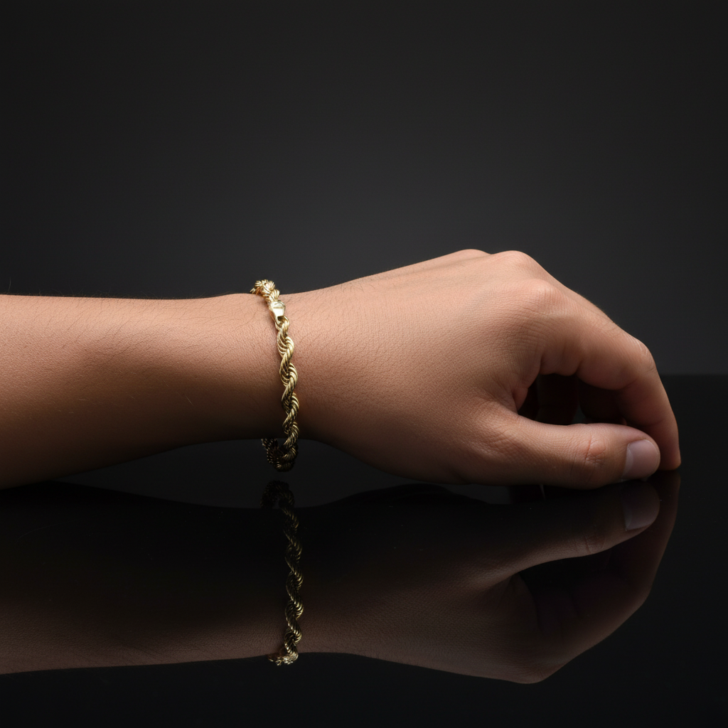 10K Rope Gold Bracelet – 5MM