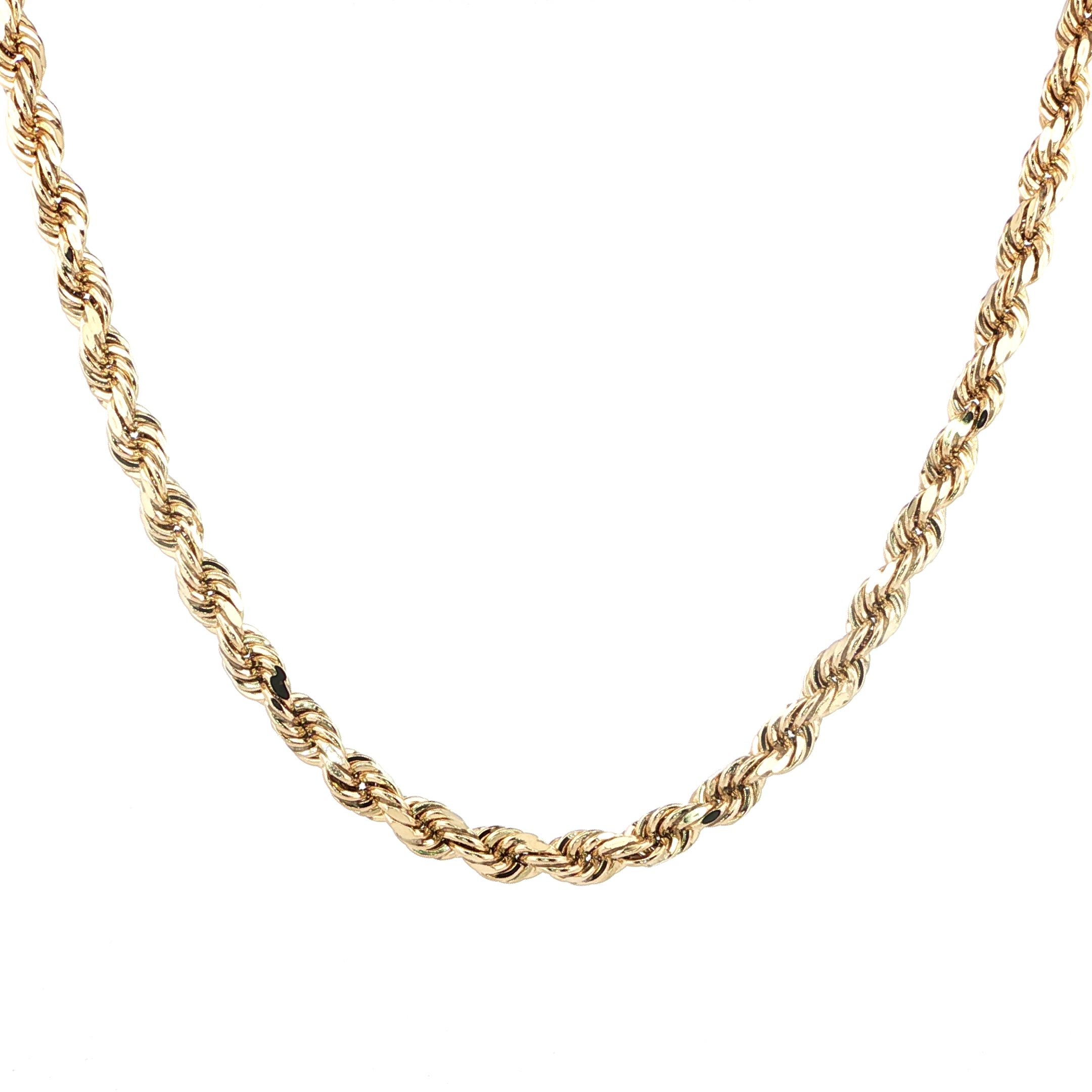 10K Yellow Gold Rope Chain Necklace - 8mm