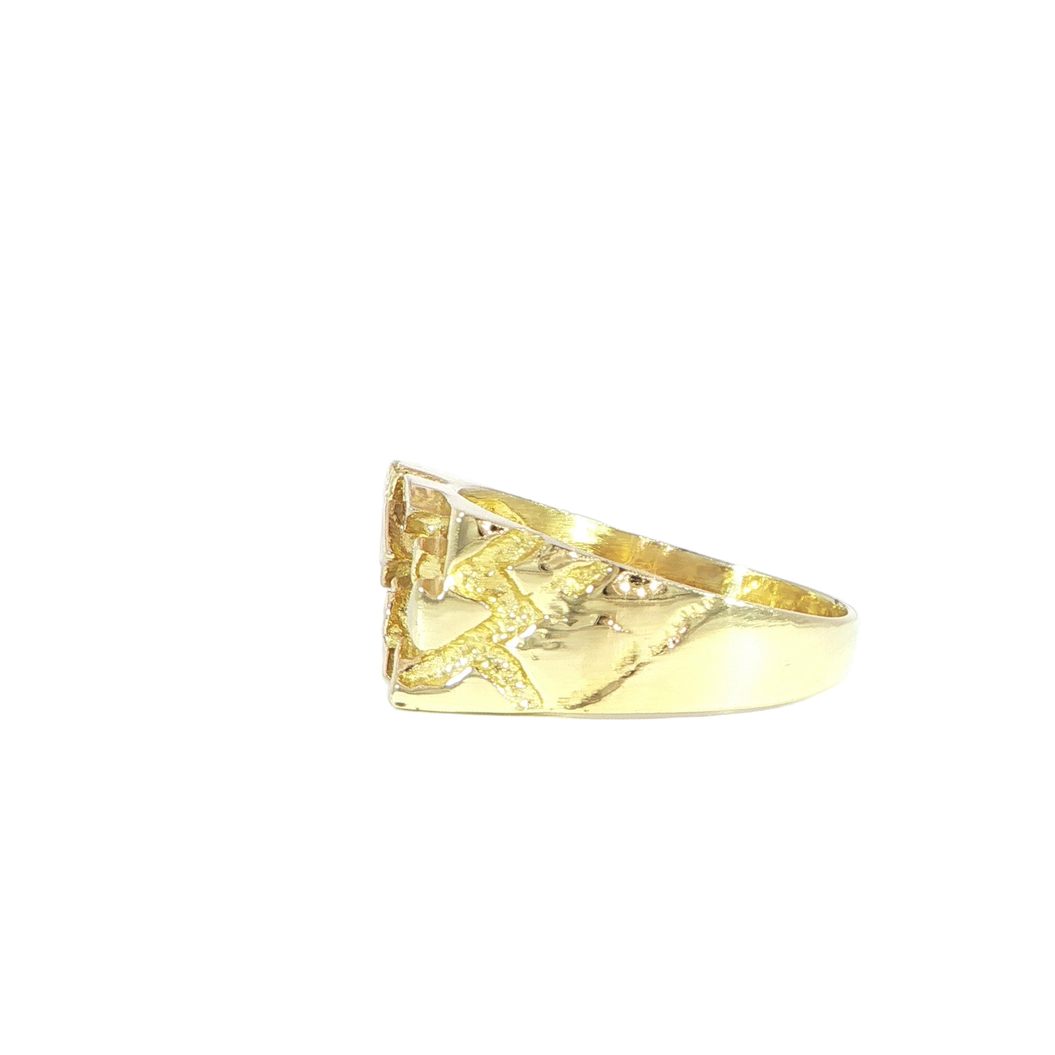 10K Yellow Gold Nugget Ring – 10mm