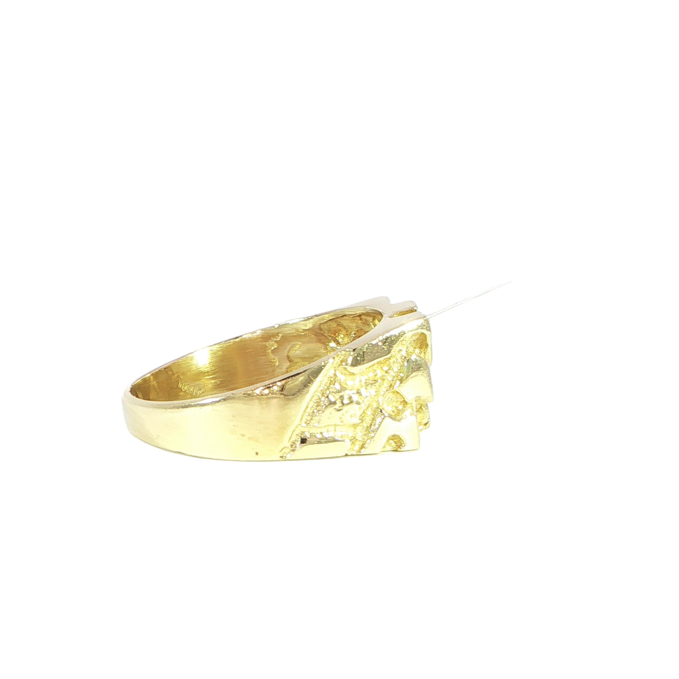 10K Yellow Gold Nugget Ring – 10mm