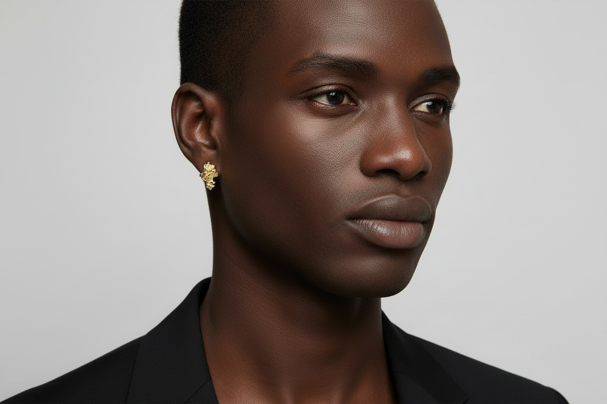 10K Yellow Gold Nugget Earrings