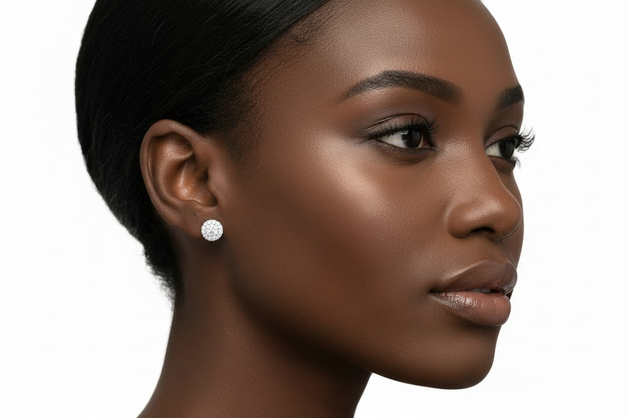 10K Yellow Gold Round Diamond Cluster Earrings – 0.40 CTW