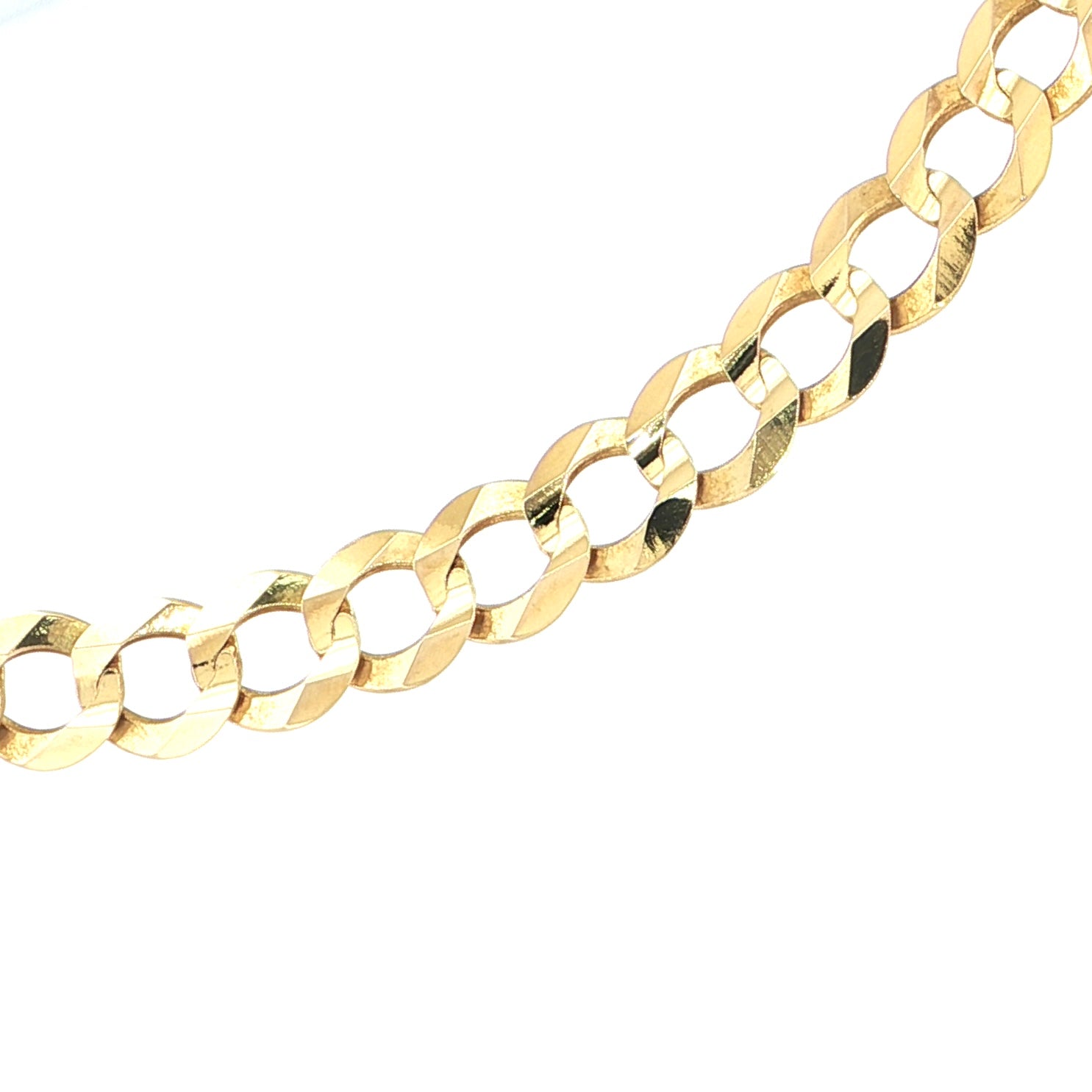 10K Yellow Gold Solid Curb Necklace - 8.5MM