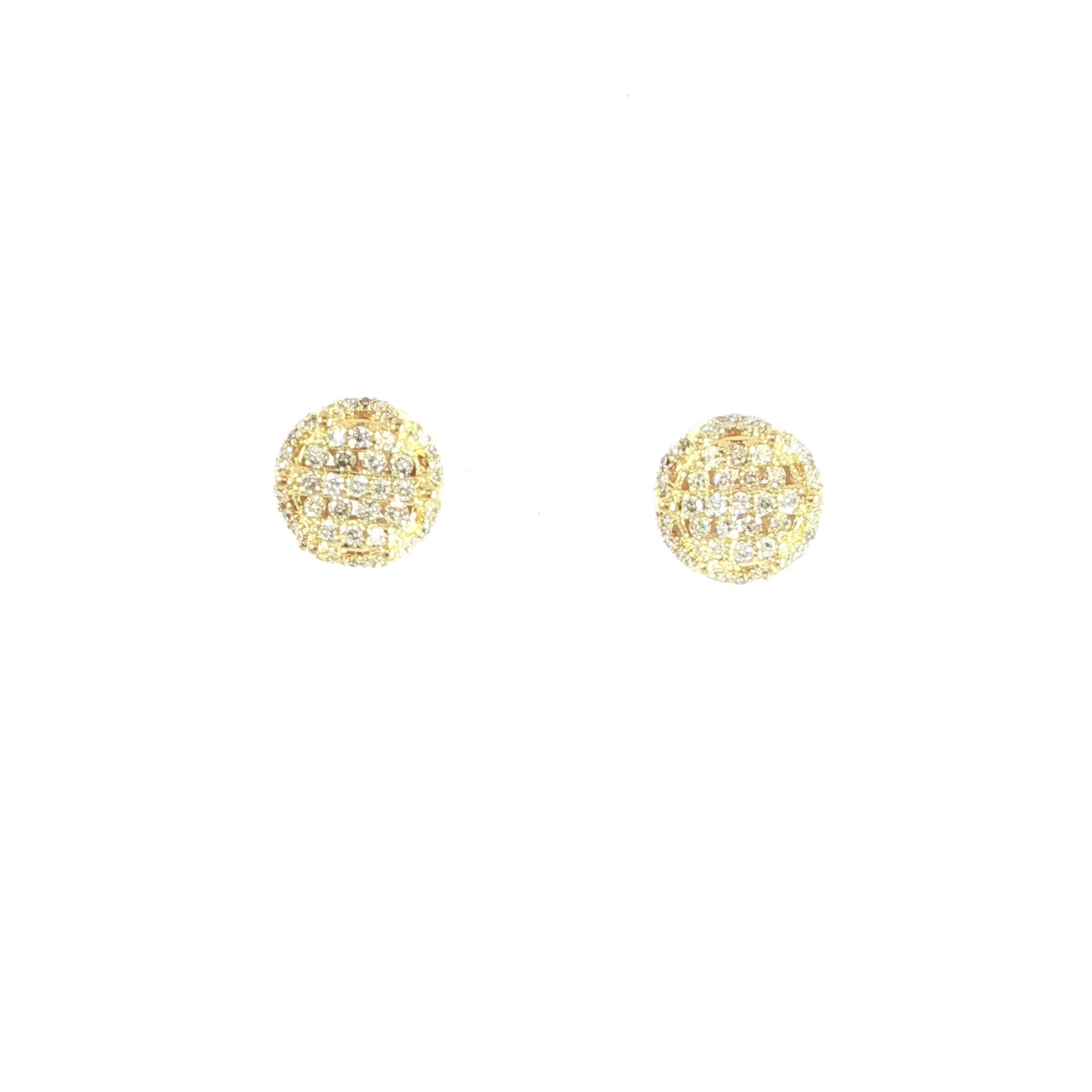 10K Natural Diamond Cluster Earrings (7.5mm)