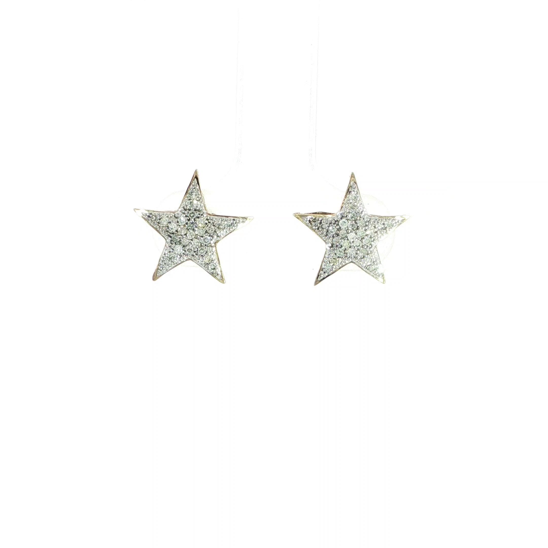 10K Natural Diamond Star Earring