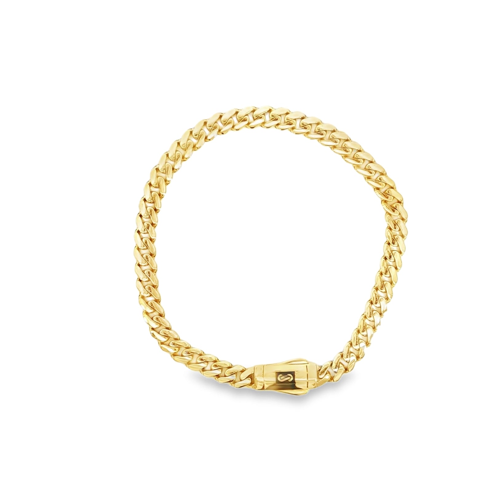 10K Yellow Gold 5MM Monaco Miami Cuban Link Bracelet with polished finish