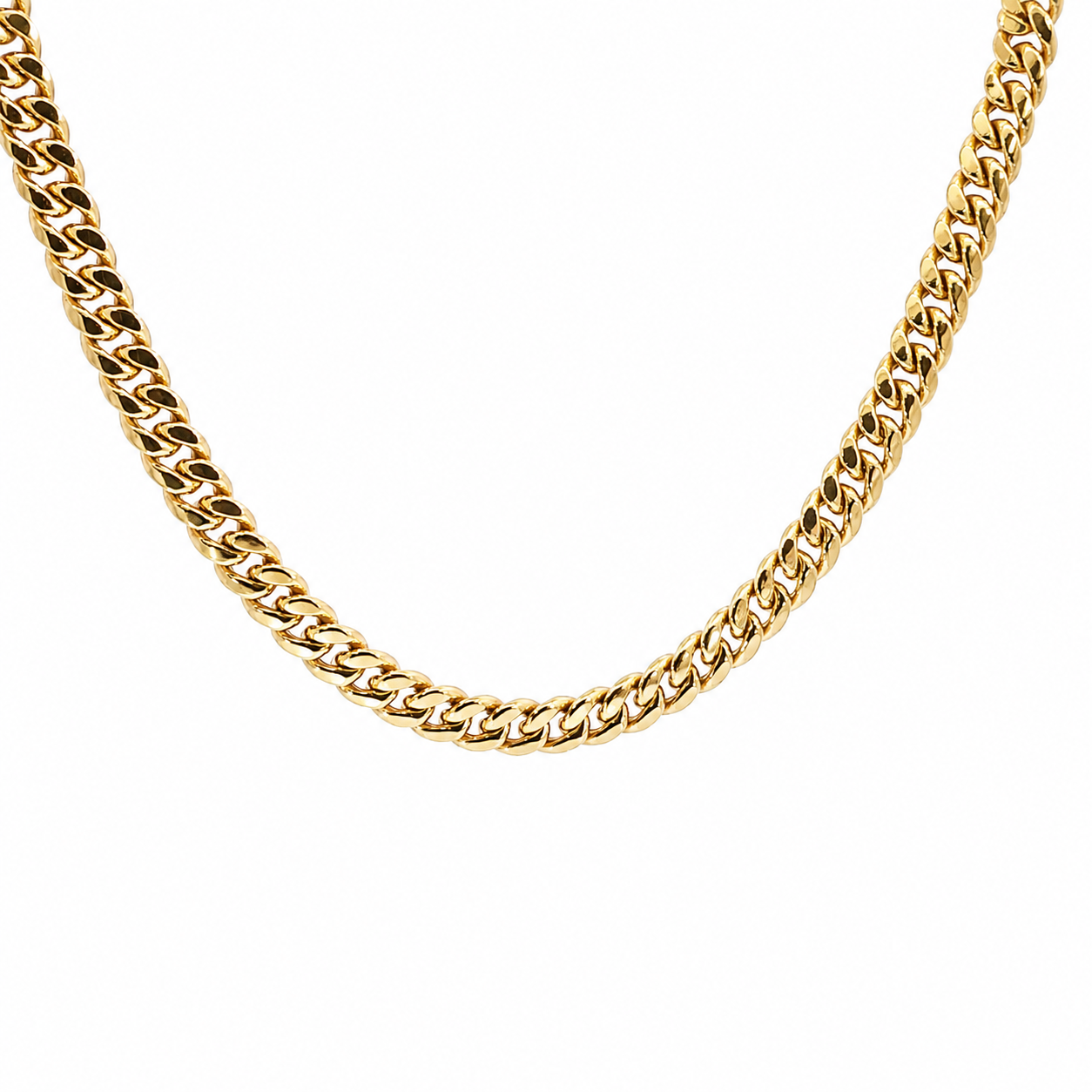 10K Yellow Gold 9MM Miami Cuban Chain Necklace.