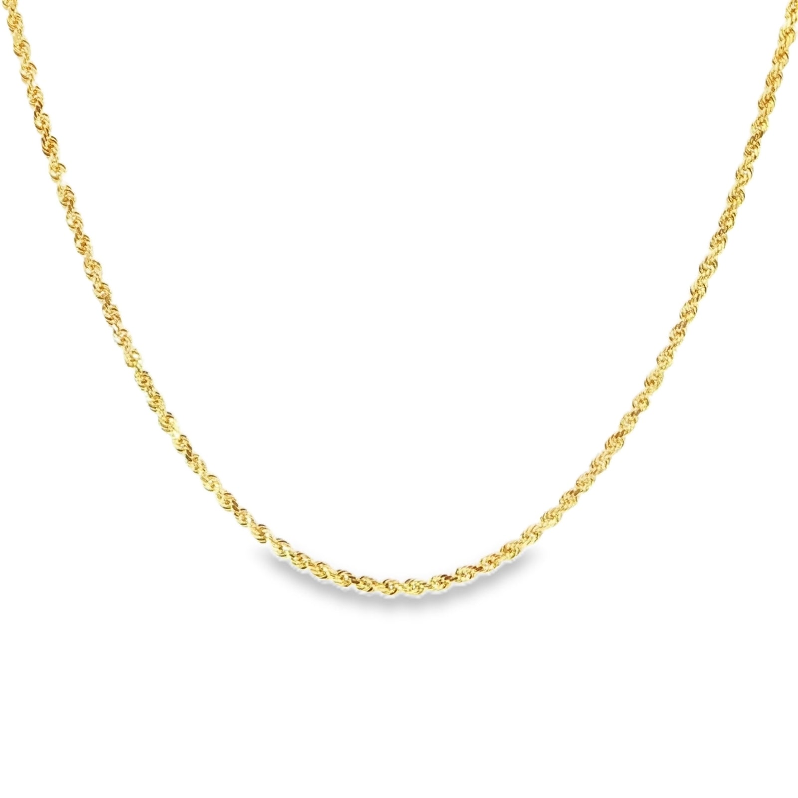 10K Yellow Gold Semi-Solid Diamond-Cut Rope Chain 3MM
