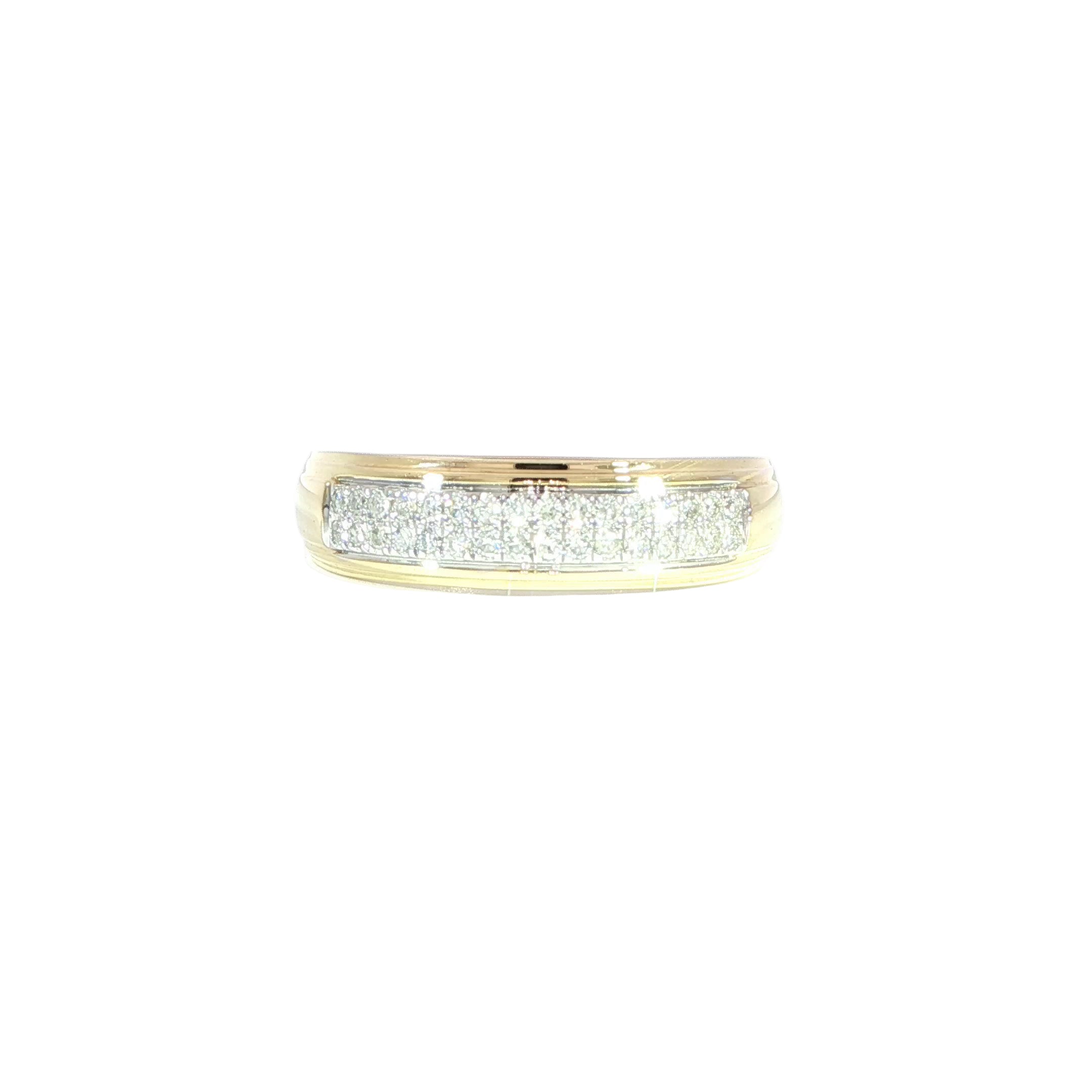 10k yellow gold double row diamond band 6mm