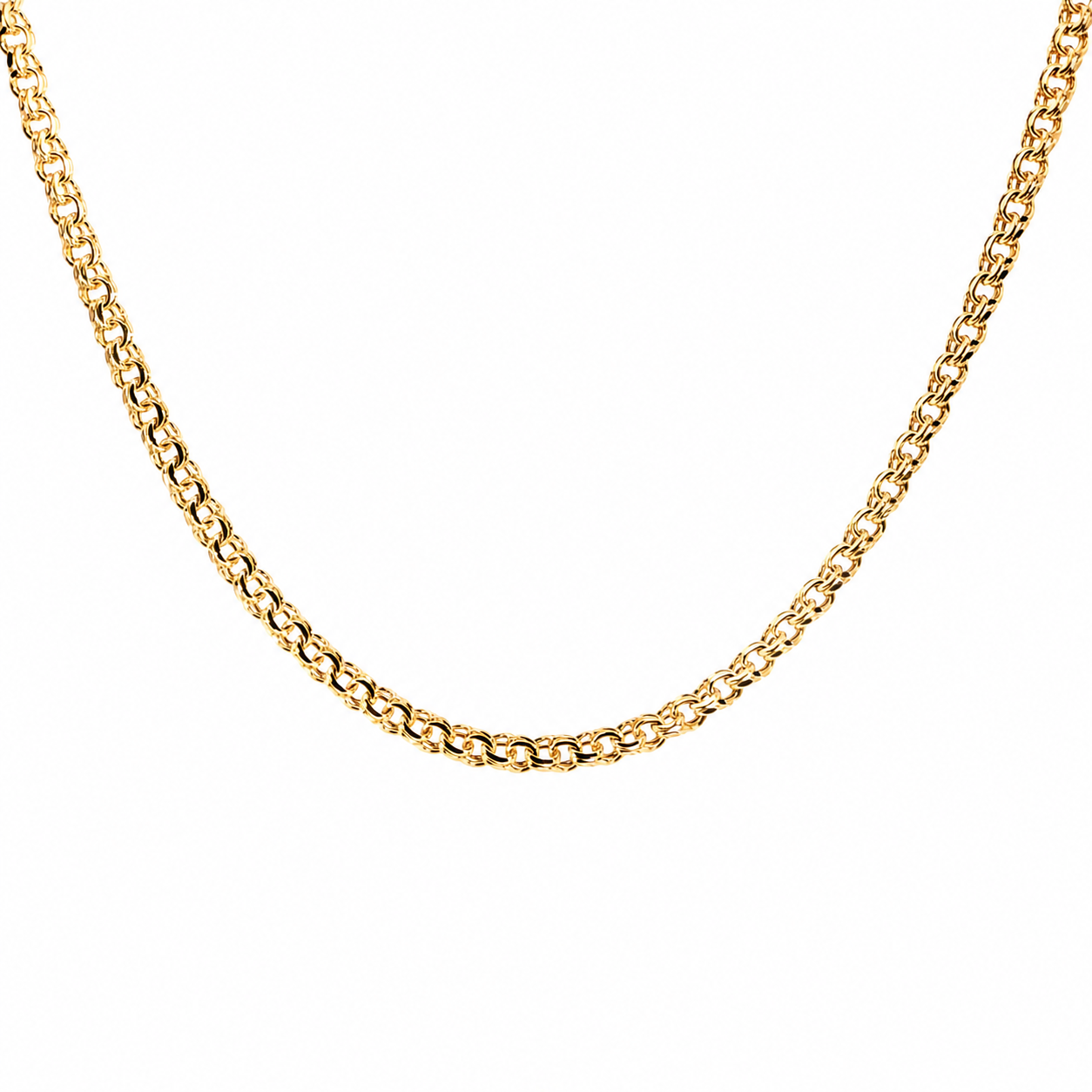 10K Yellow Gold Solid Chino Link Chain Necklace In 5MM.