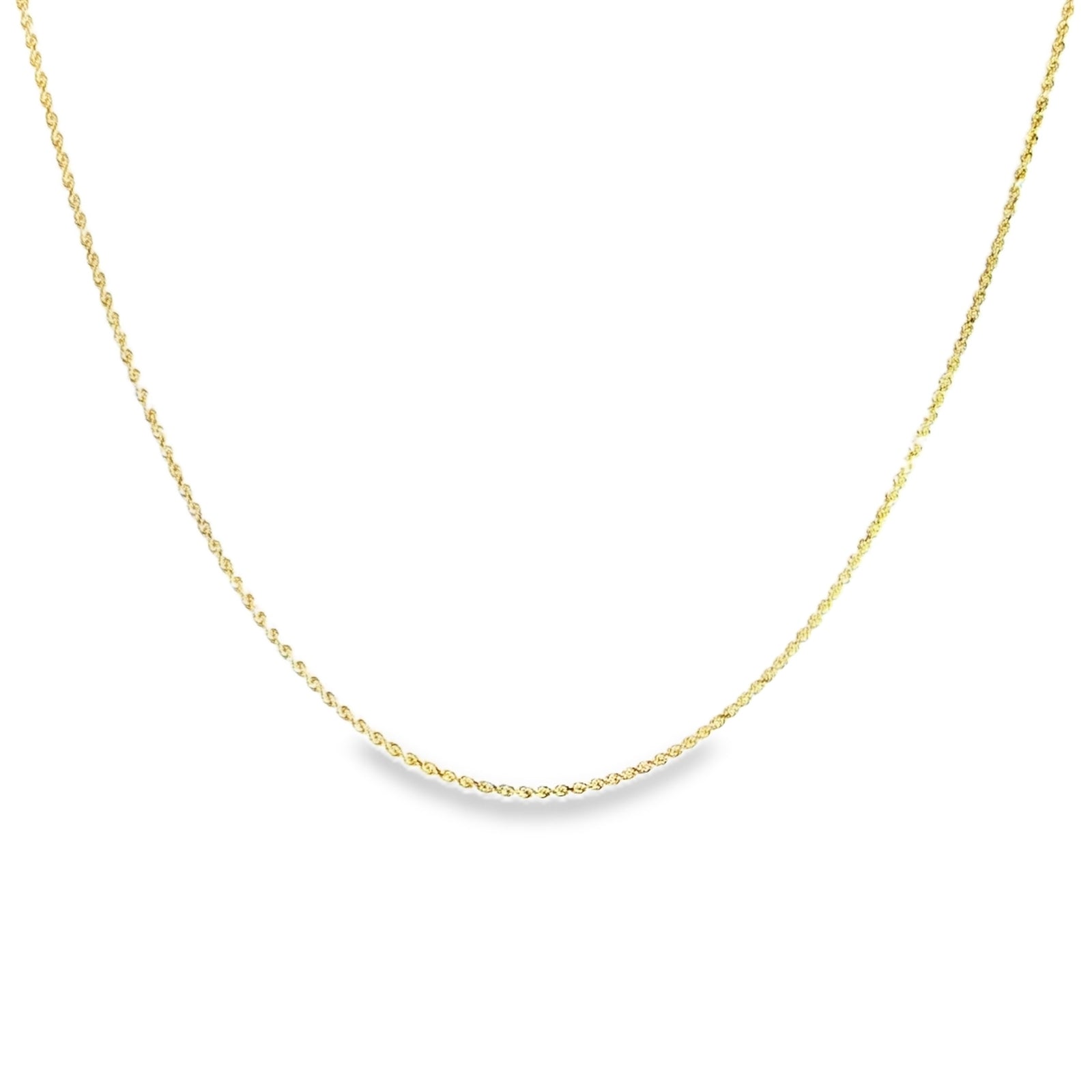 10K yellow gold 1.5MM solid diamond-cut rope chain