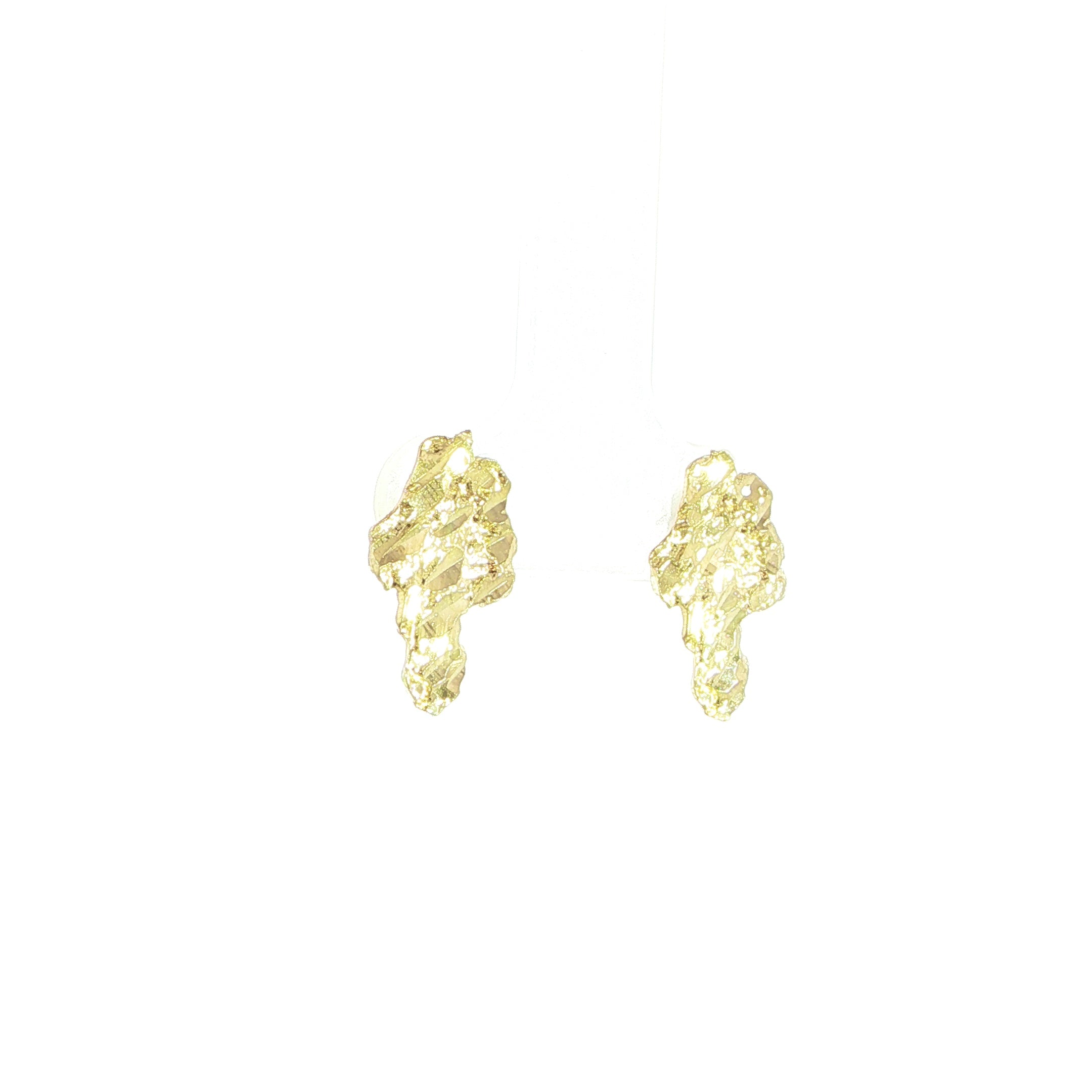 16 x 9MM yellow gold nugget earrings