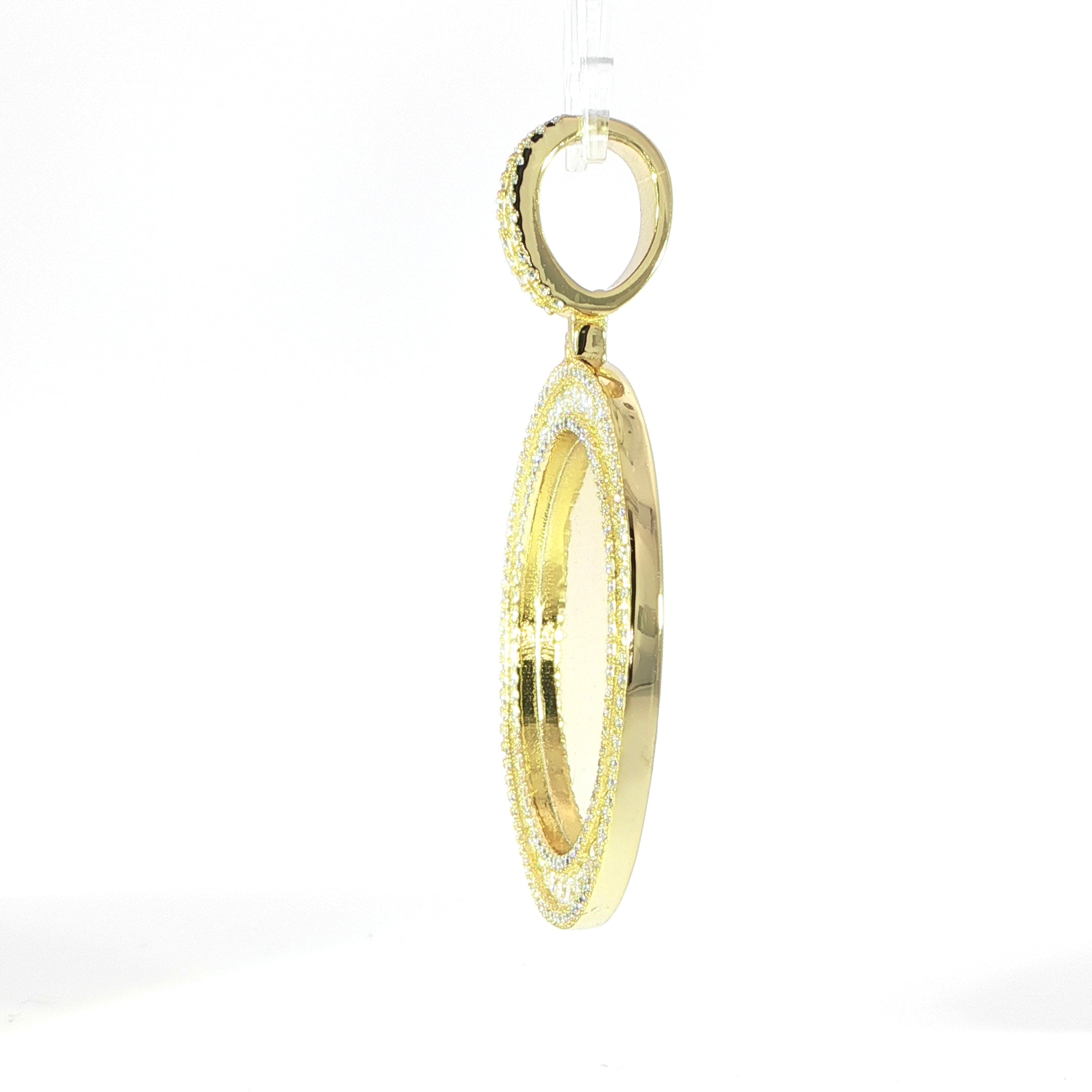 Sterling Silver Picture Frame Pendant – VVS Moissanite 3.7 CTW