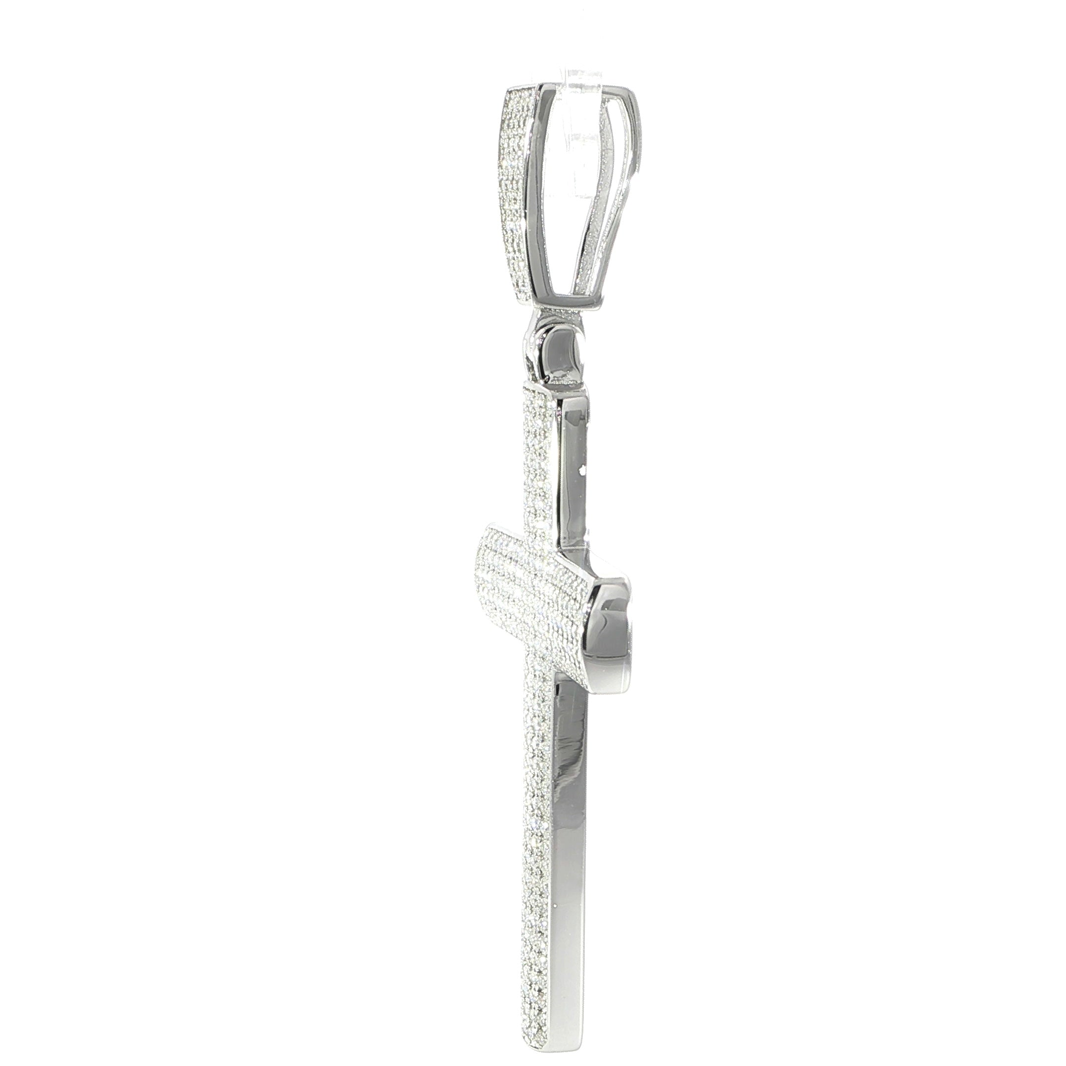 Sterling Silver Pave-Set Cross Pendant – VVS Moissanite 1.5 CTW