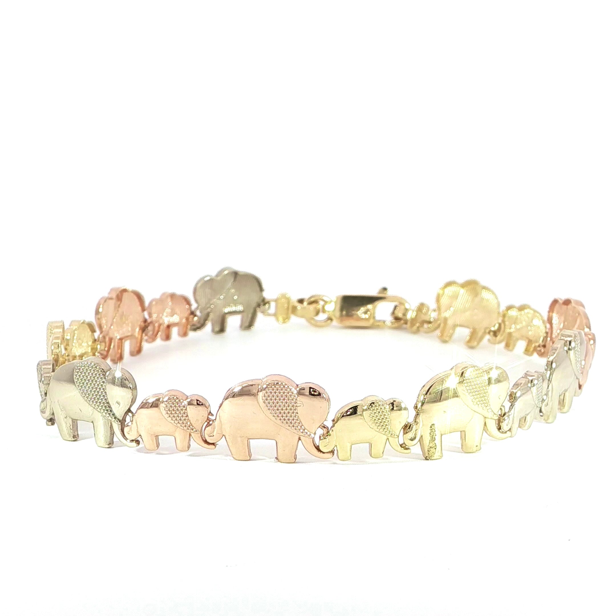 14K Elephants with Baby Bracelet