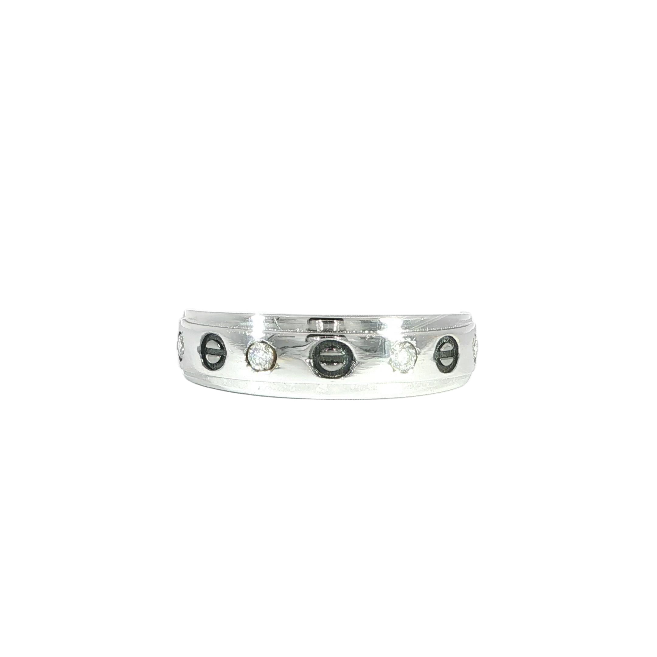 14K White Gold Diamond Band- 1