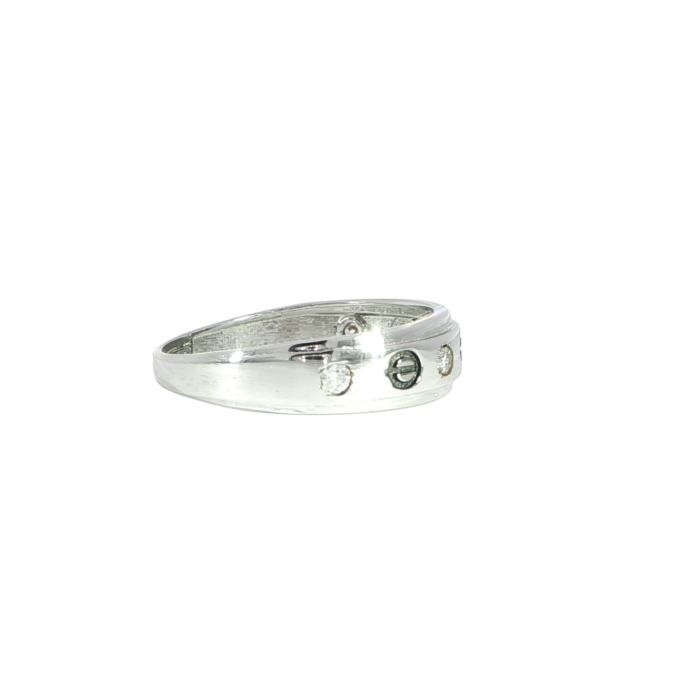 14K White Gold Simple Diamond Band – 6.2mm