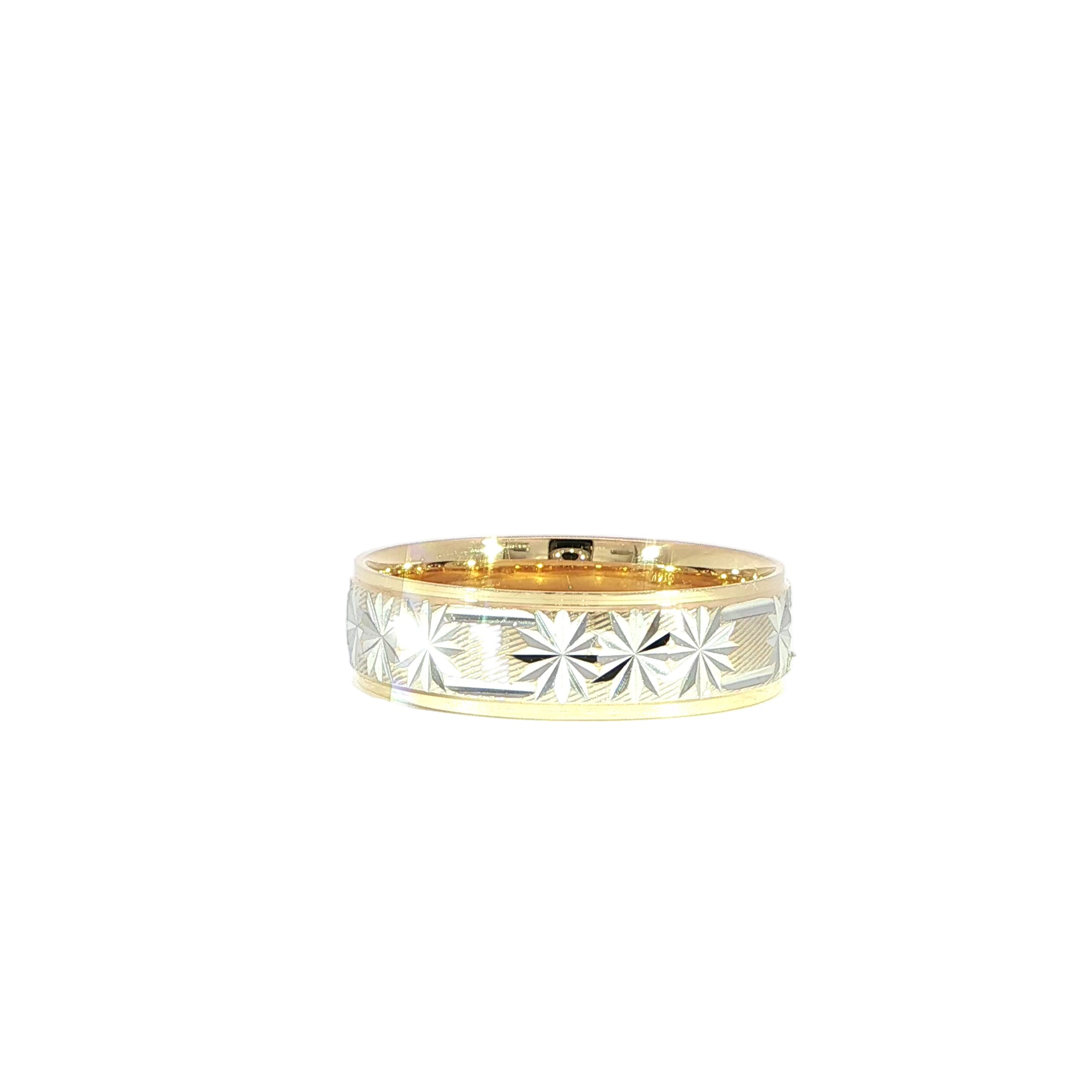 14K Gold Two-Tone Band with Design