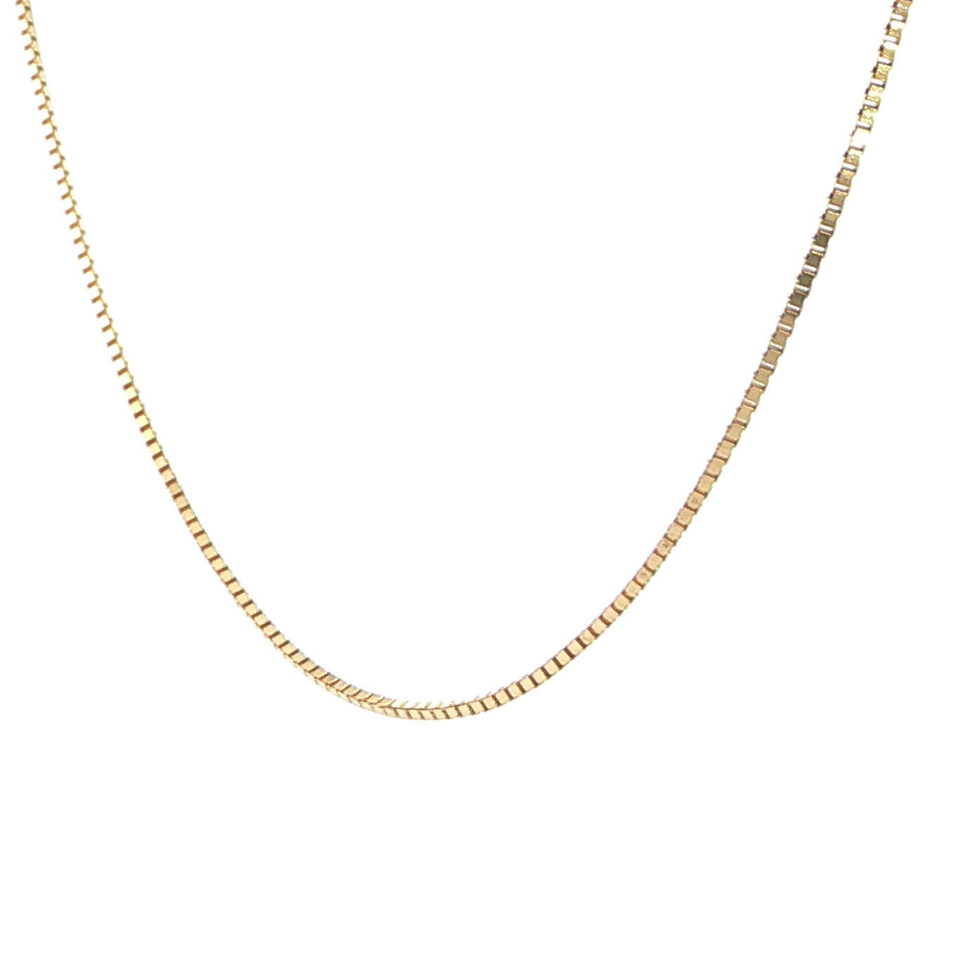 14K Yellow Gold Solid Box Chain - 1.4mm