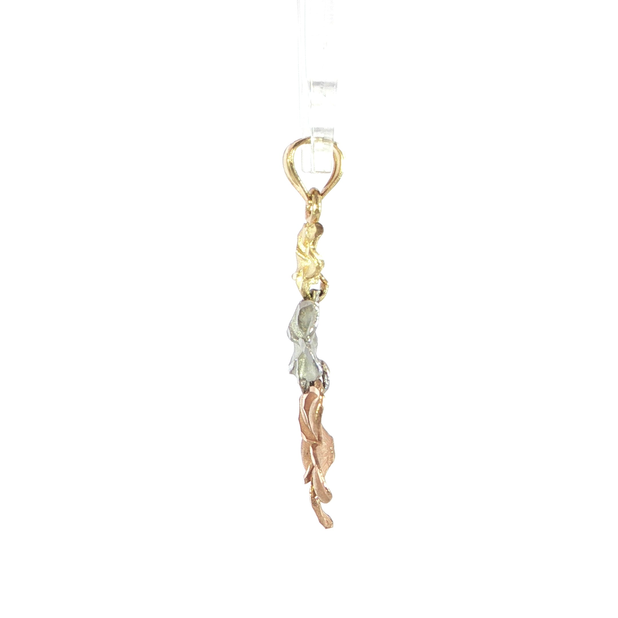 14K Tri-Color Flower Pendant