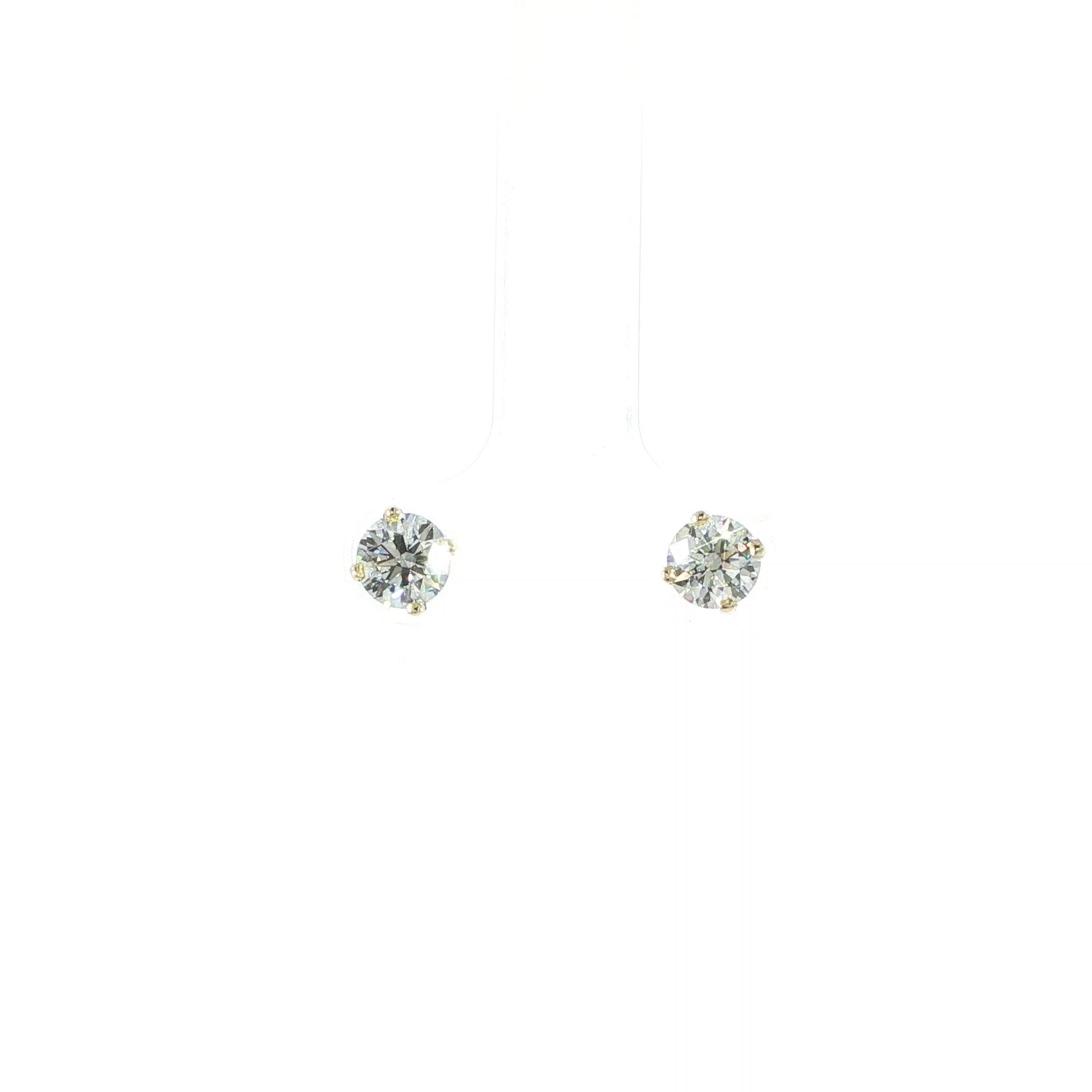 Classic 1.04 CTW lab grown diamond stud earrings in 14K gold