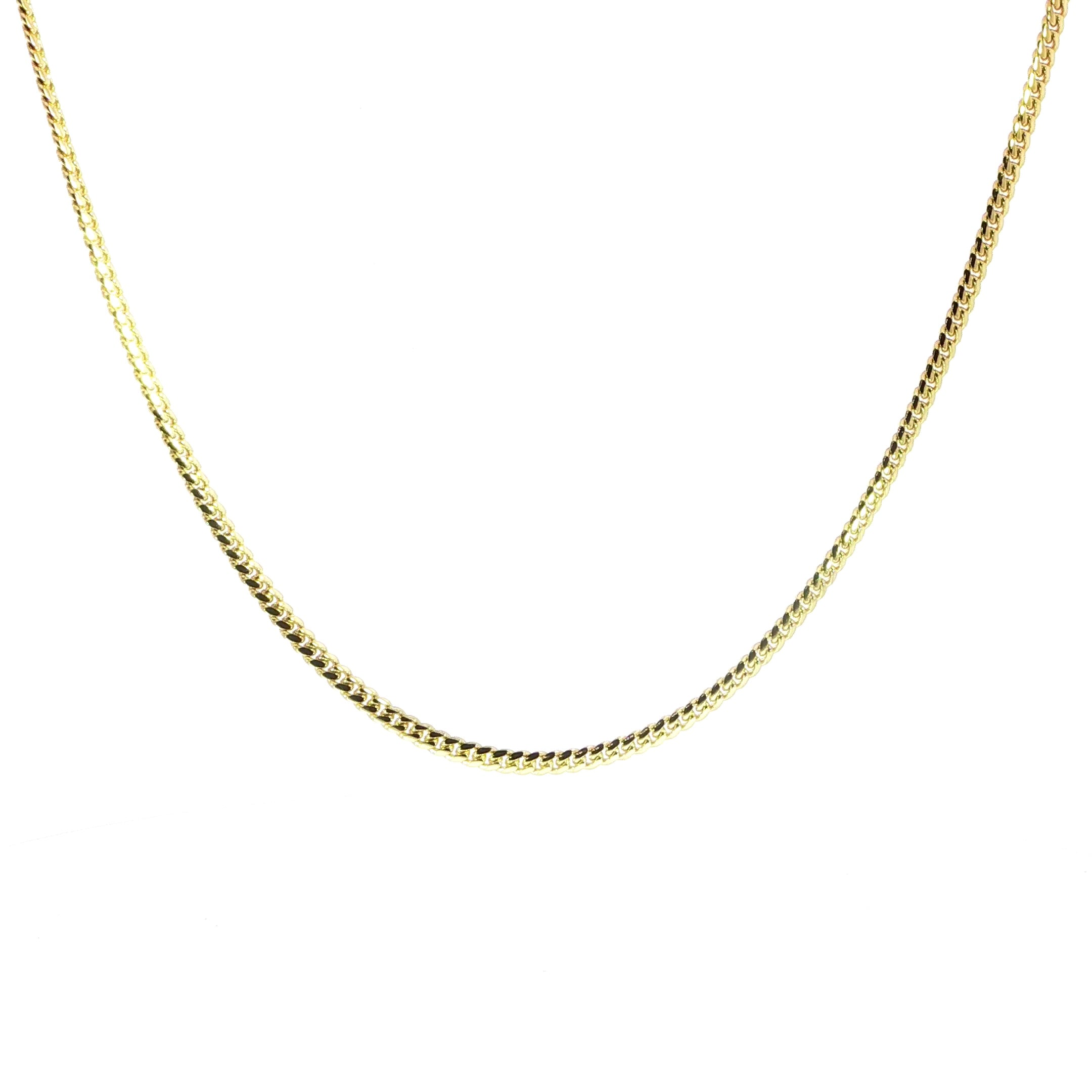 14K yellow gold Miami Cuban necklace 3MM front
