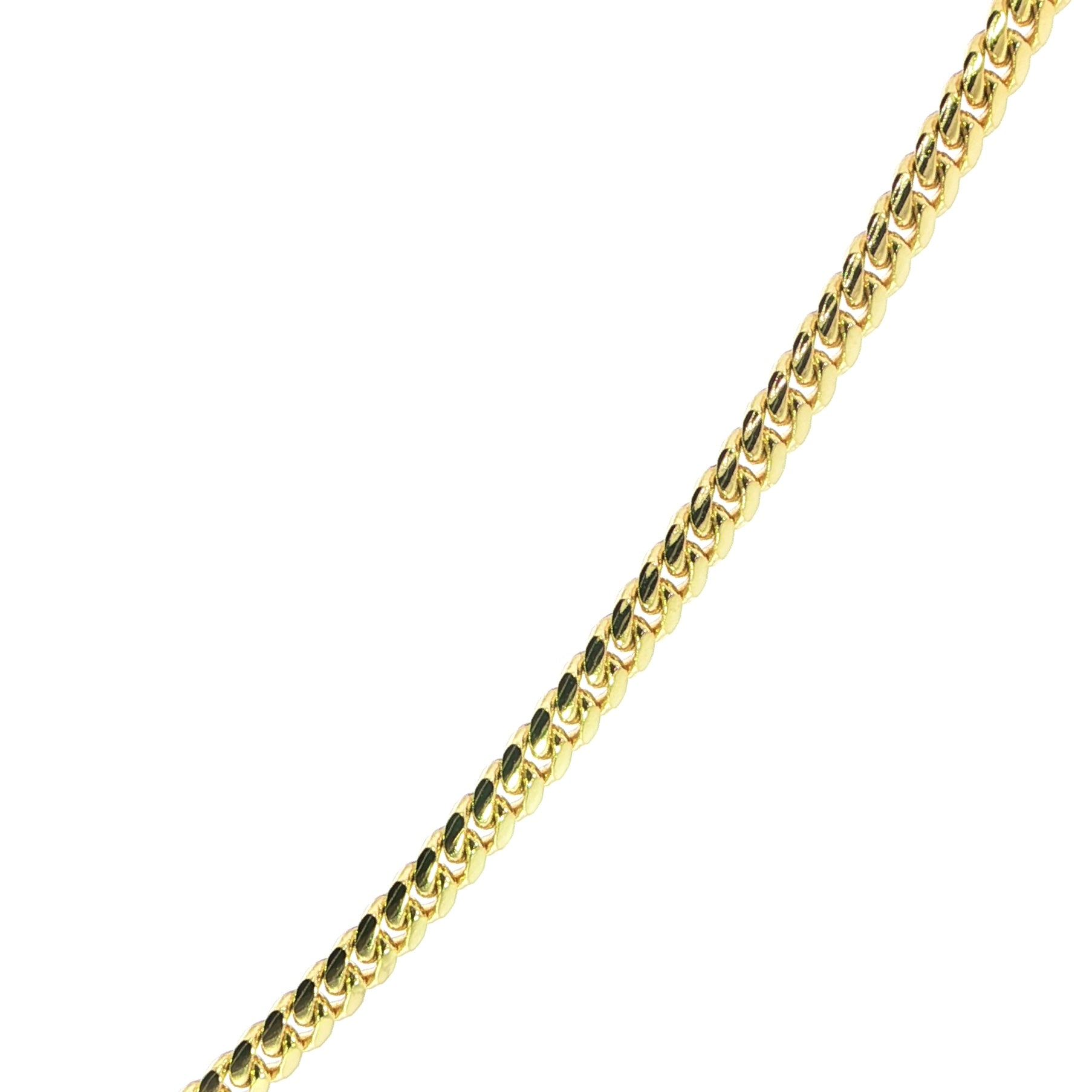 3MM Miami Cuban gold chain link closeup