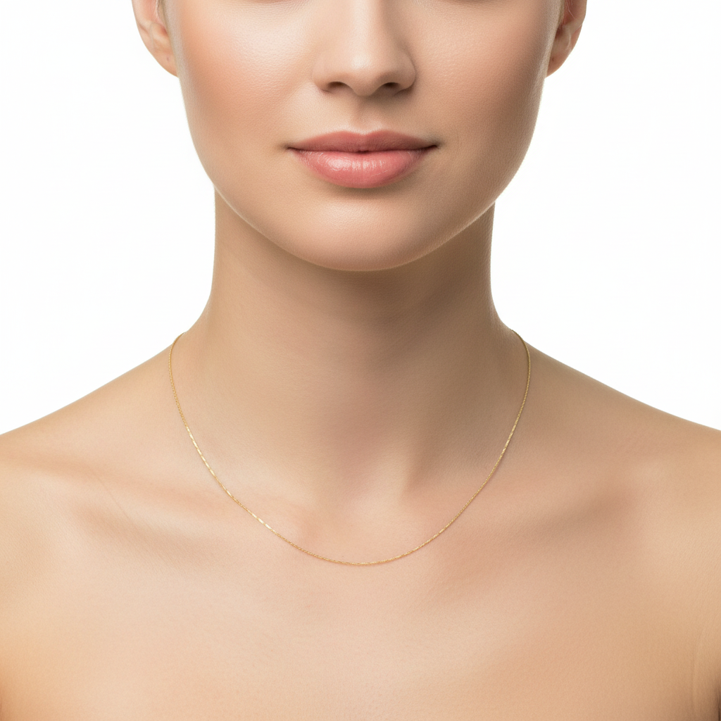 14K yellow gold mariner necklace model