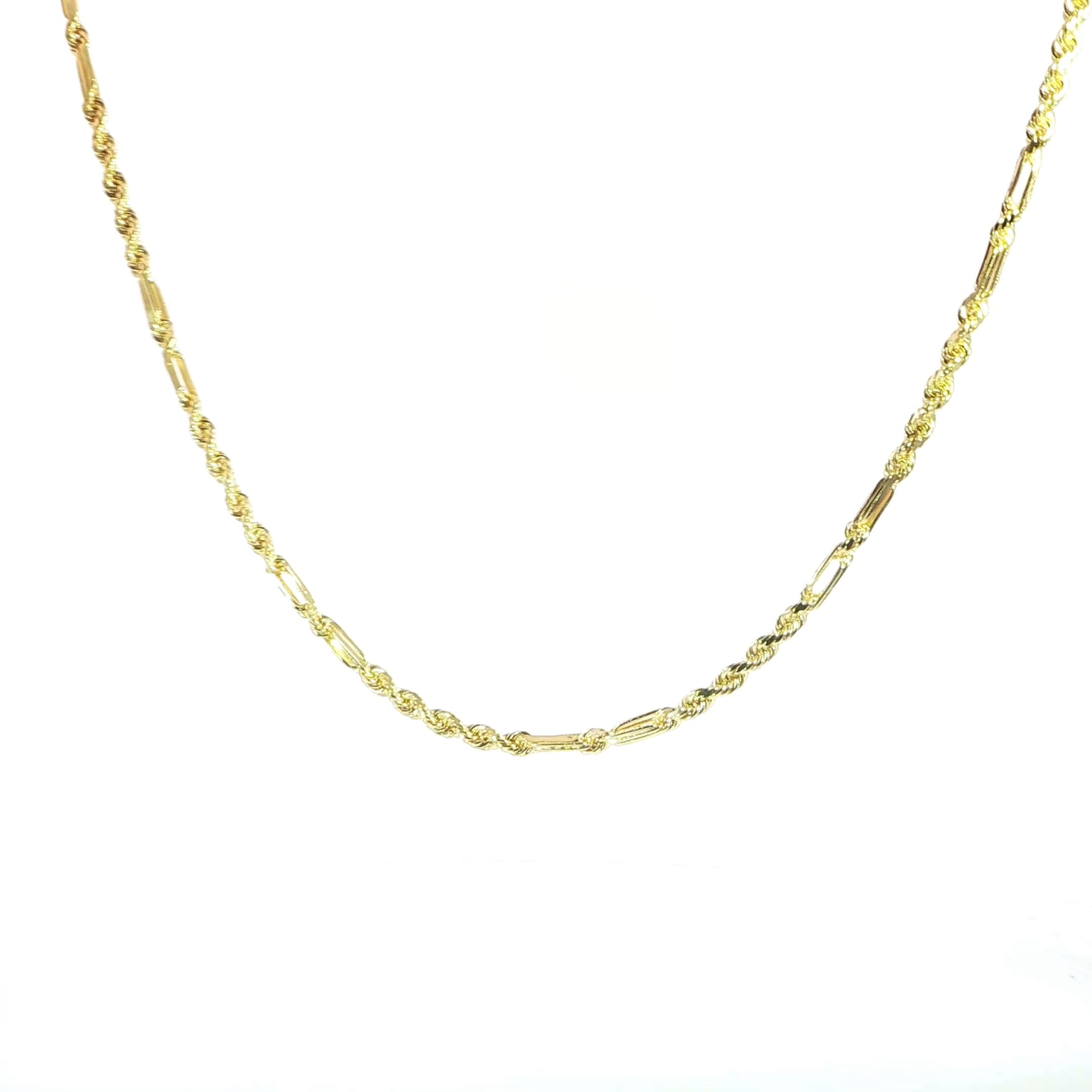 Genuine 14K Yellow Gold 3MM Solid Milano Link Chain