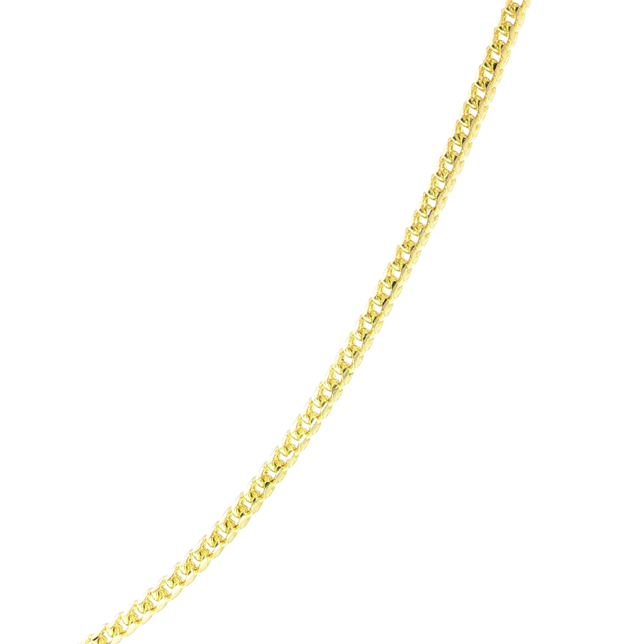 14K Yellow Gold Solid Diamond-Cut Franco - 2MM