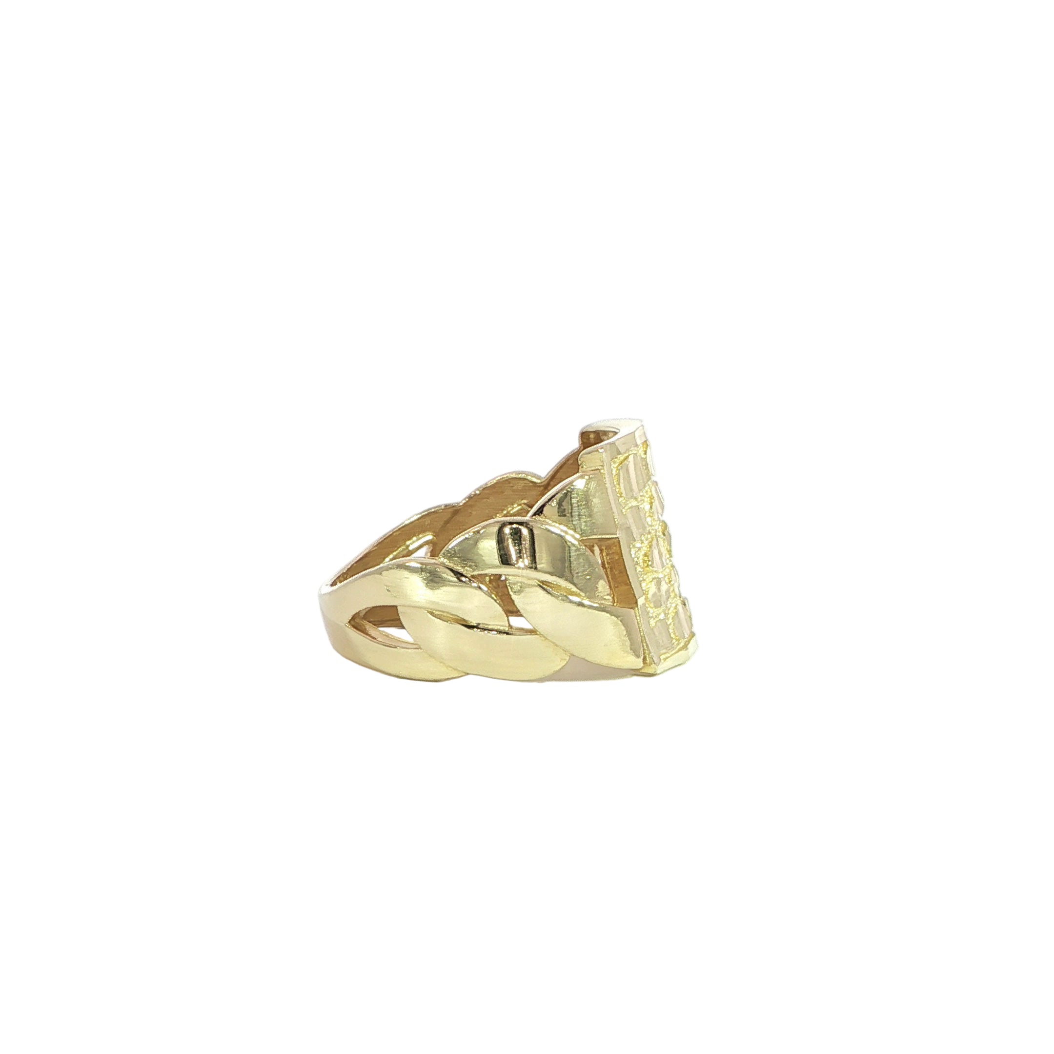 14K Yellow Gold Nugget Ring – 15mm