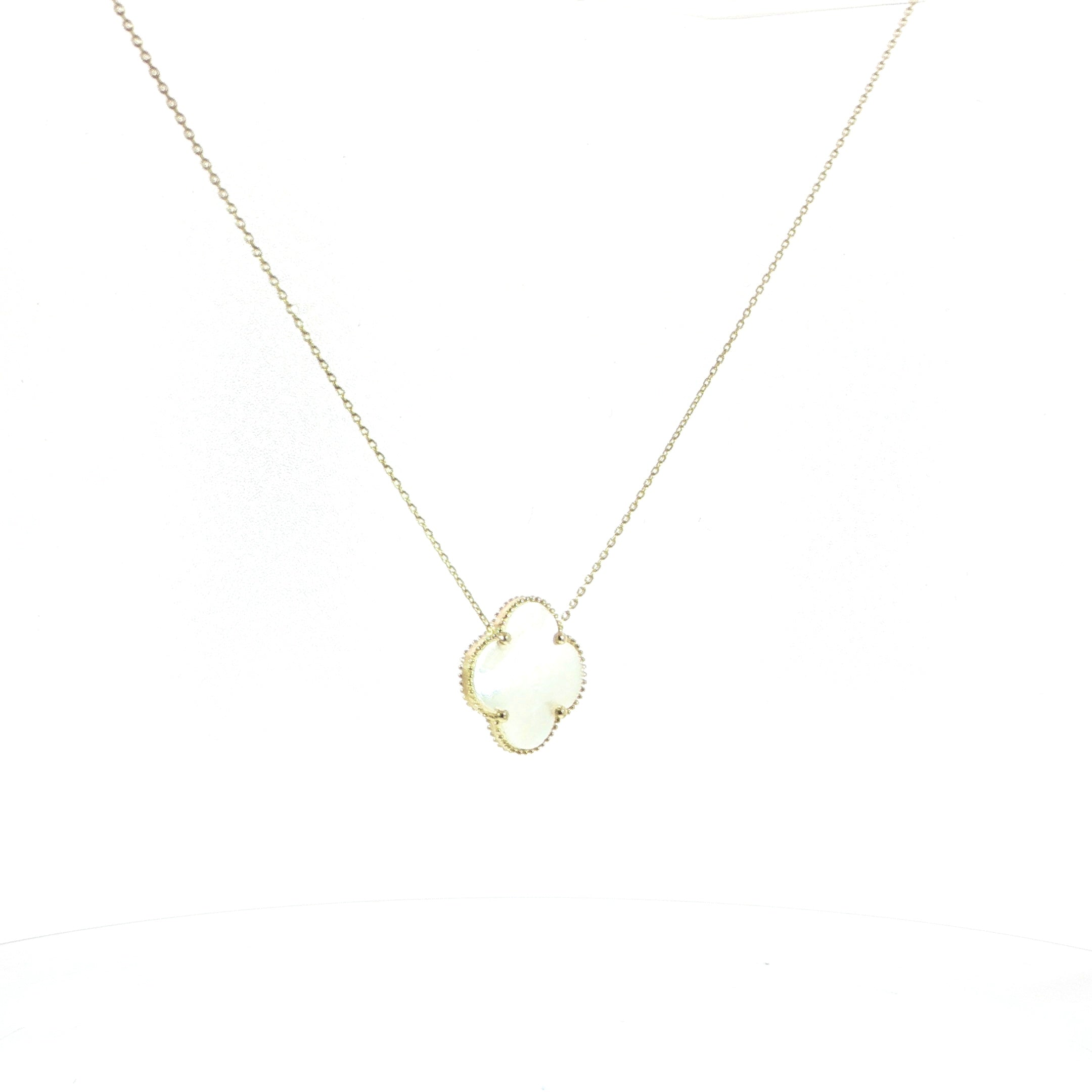 14K Yellow Gold Clover Necklace