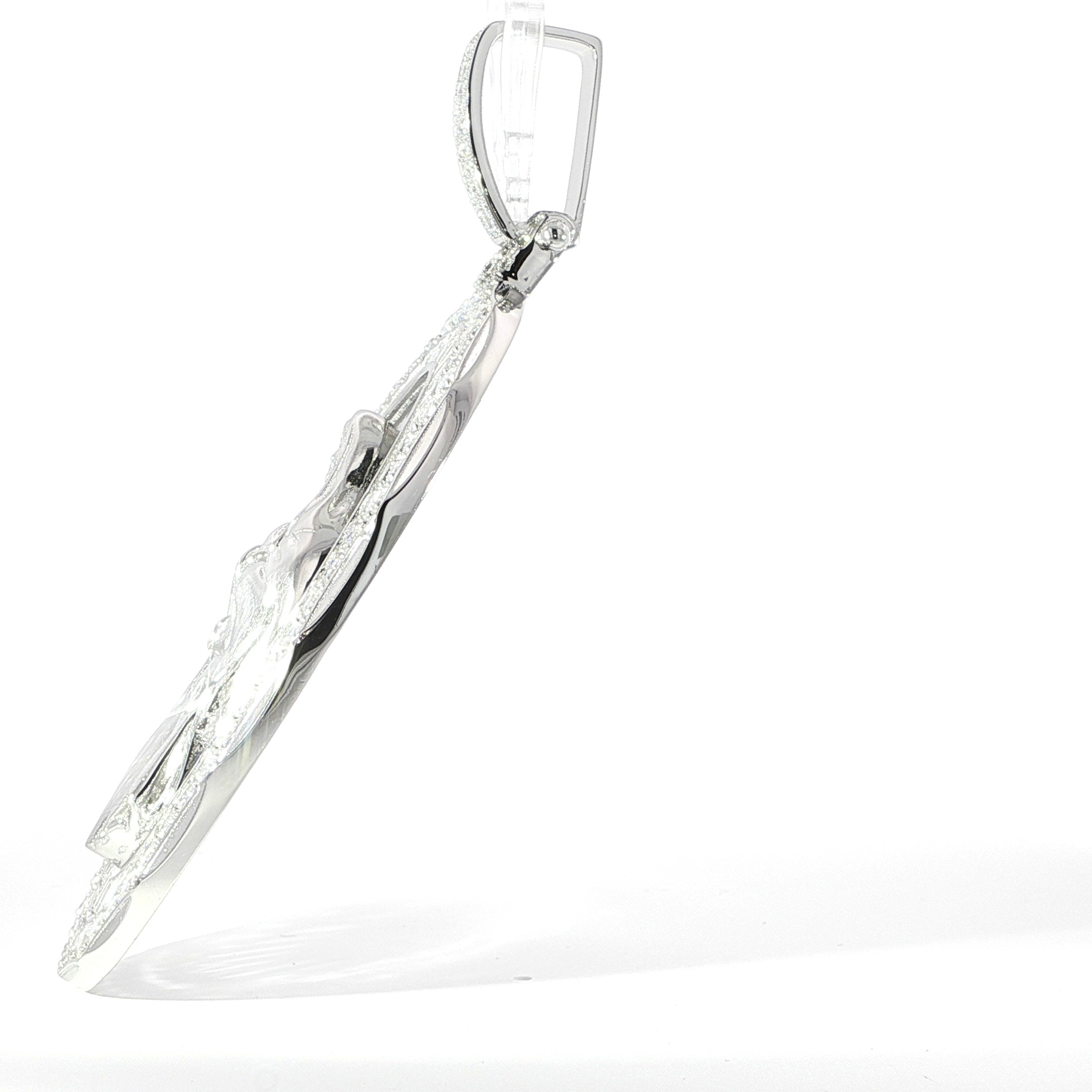 Sterling Silver Virgin Mary Pendant – VVS Moissanite 14.8 CTW