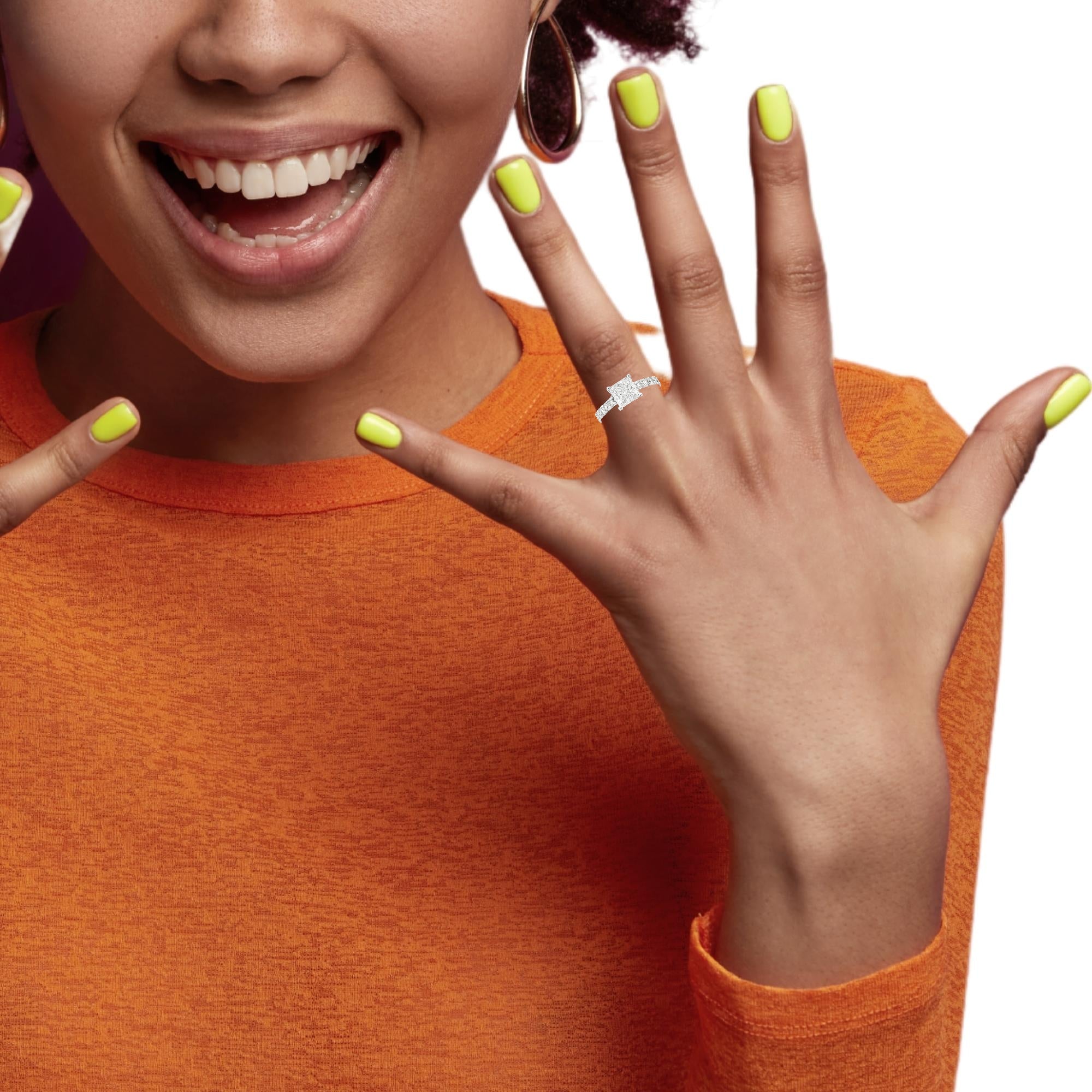 925 Sterling Silver VVS Moissanite Engagement Ring ā 2.83ctw - 6