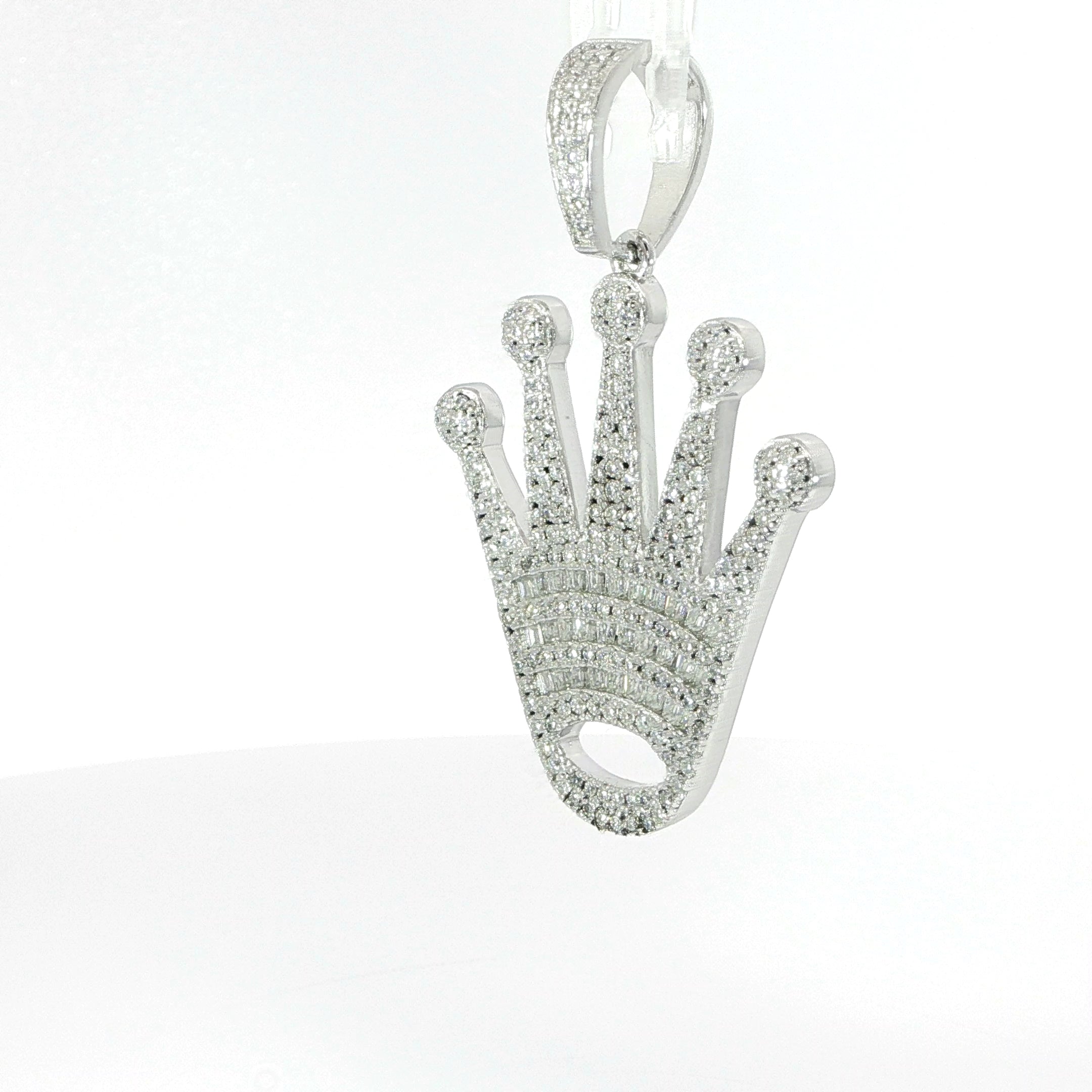 Sterling Silver Crown Pendant with VVS Moissanite - 2.34 Carat
