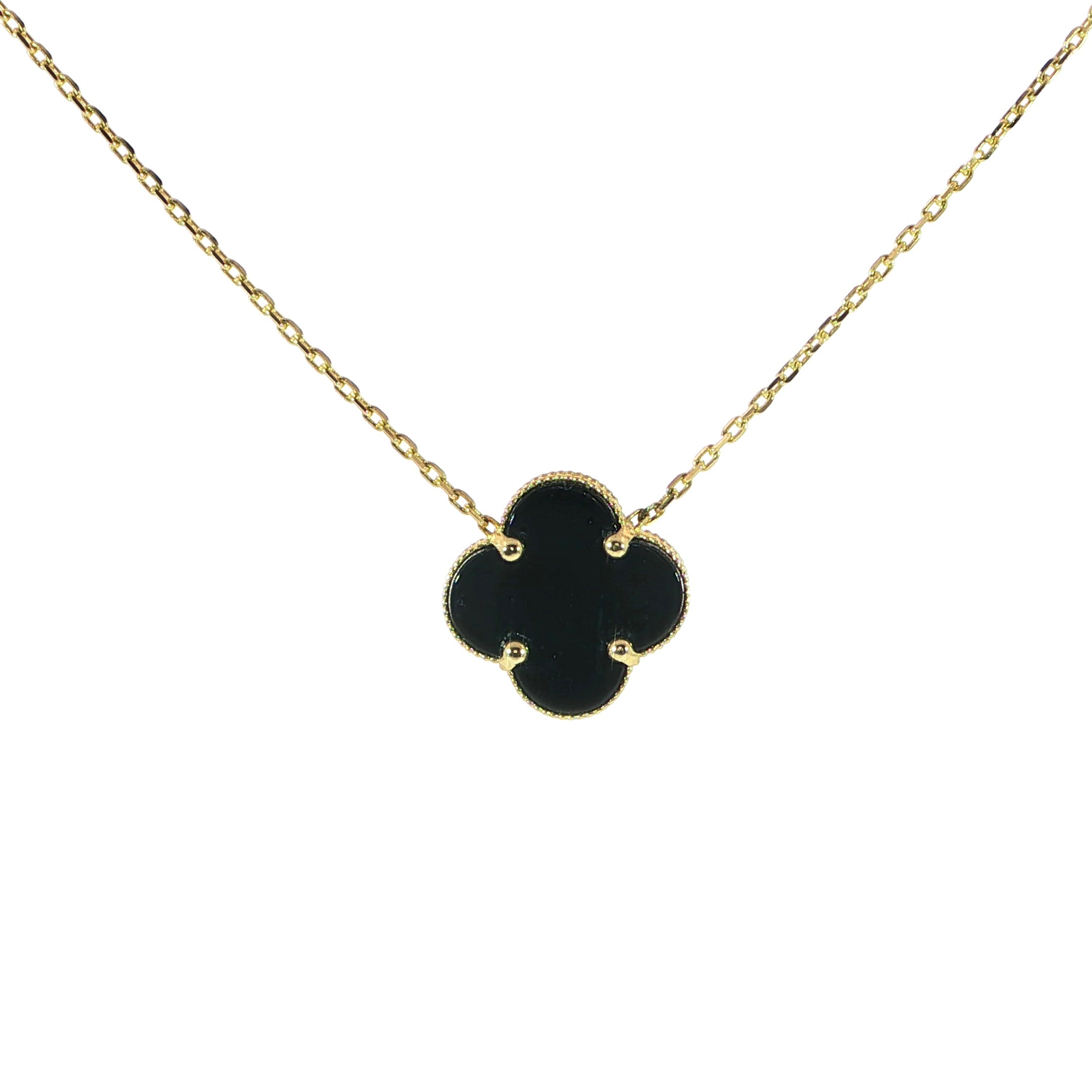 14K Yellow Gold Clover Necklace
