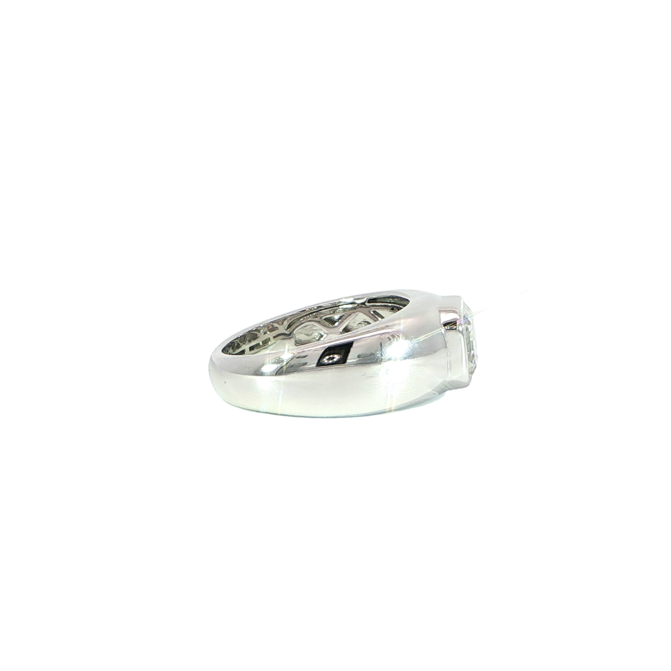 3CT Asscher Cut Moissanite Wedding Ring Side