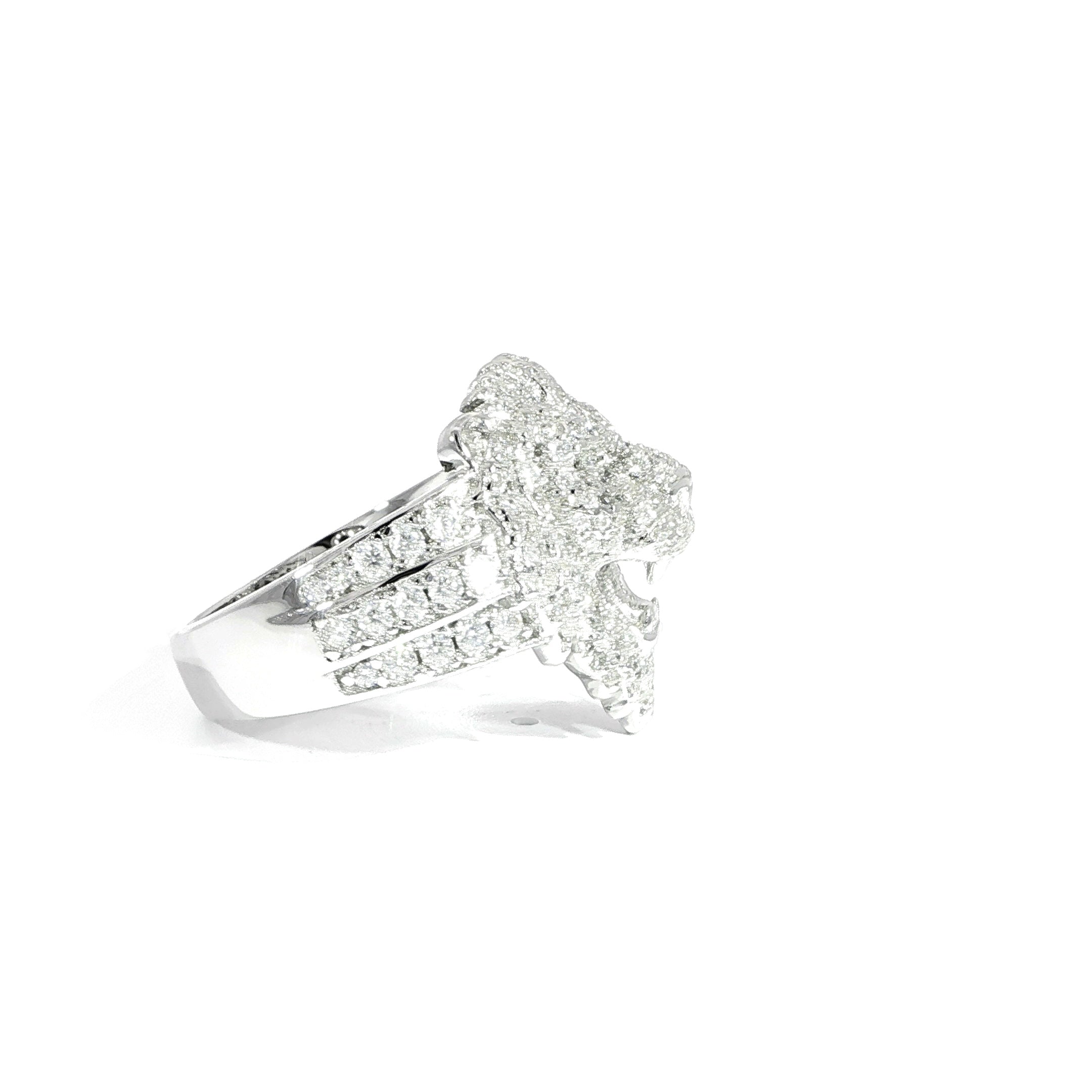 Sterling Silver Lion Head Moissanite Ring – 1.66ctw
