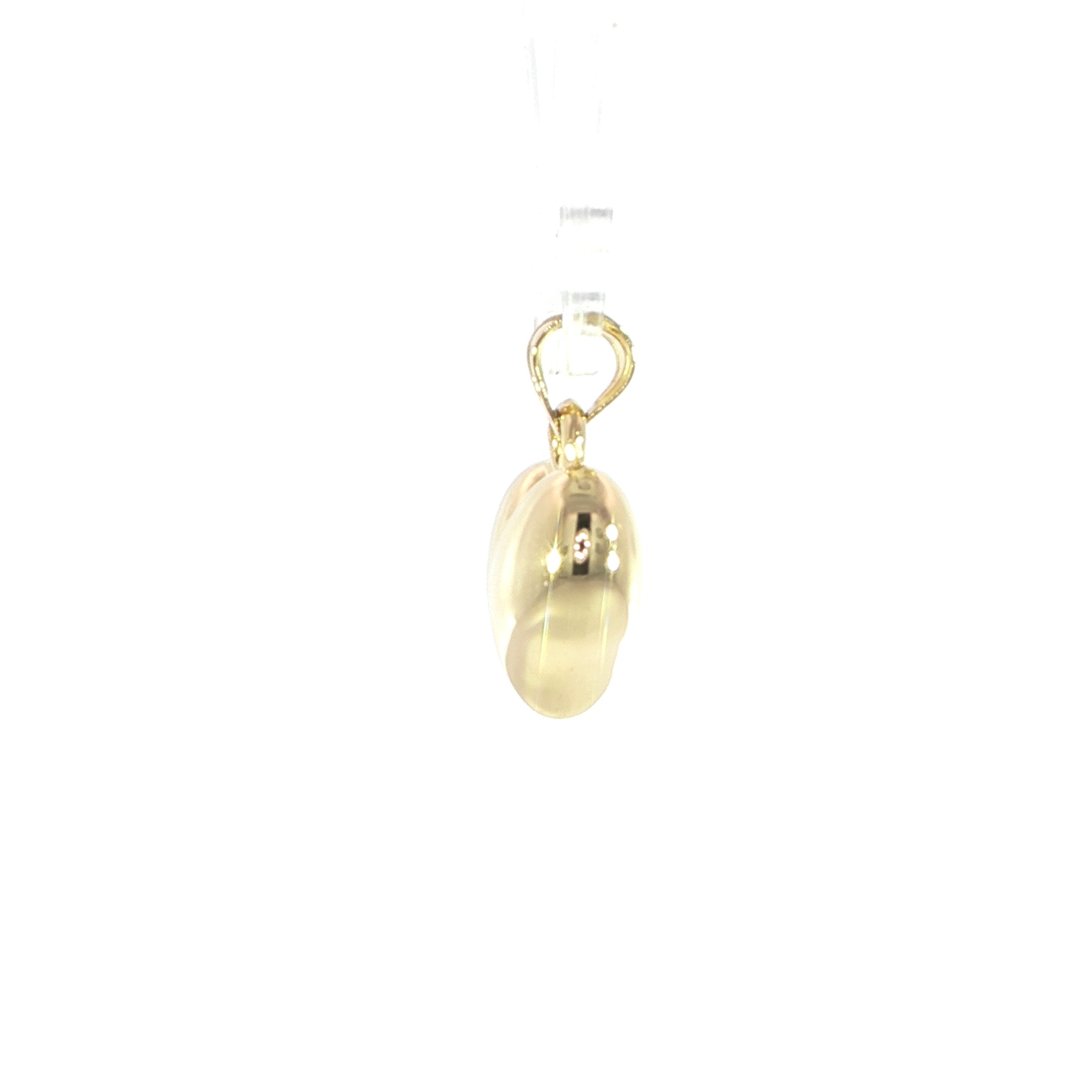 14K Gold Dainty 3D Heart Pendant