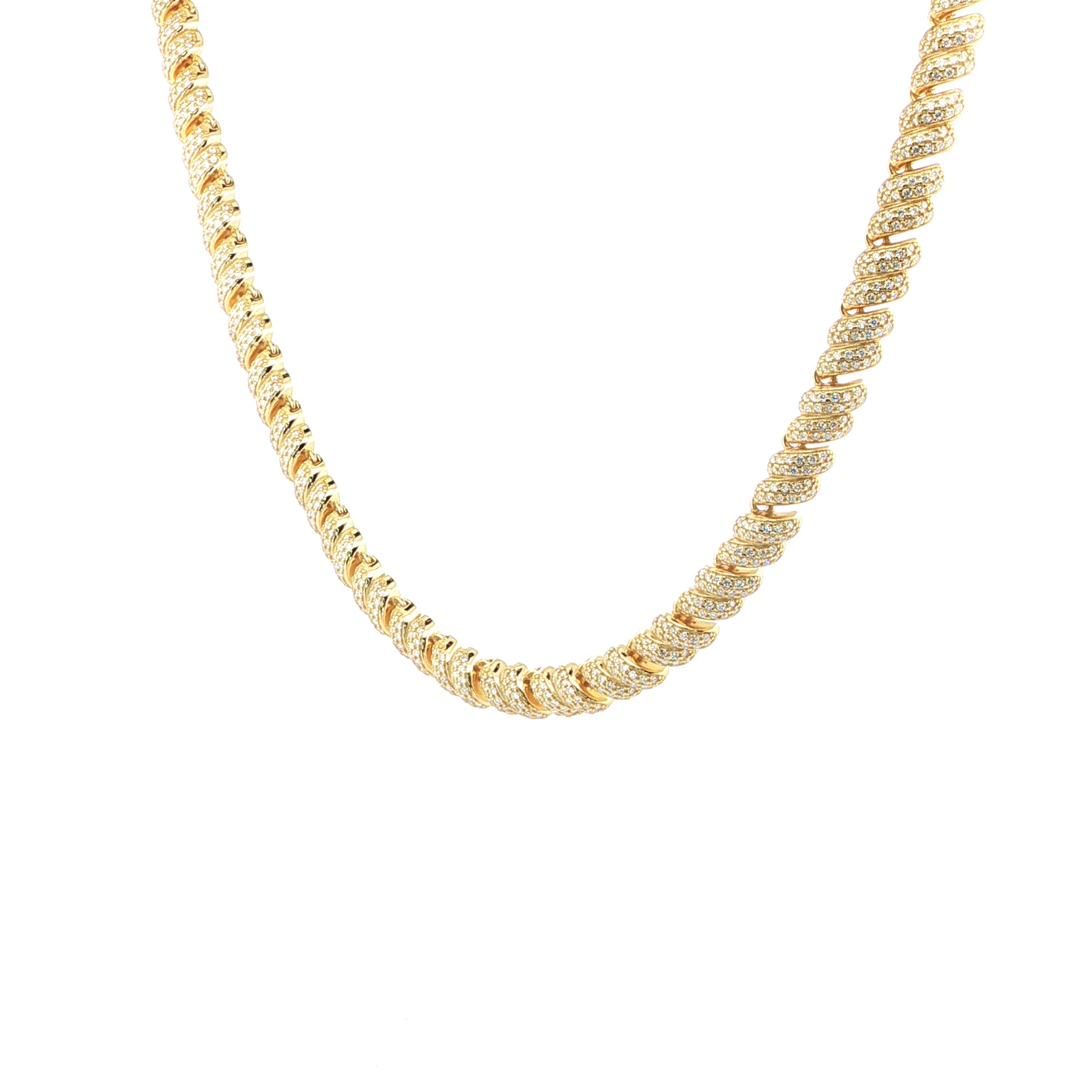 Sterling Silver Rope Style Chain - VVS Moissanite - 8MM