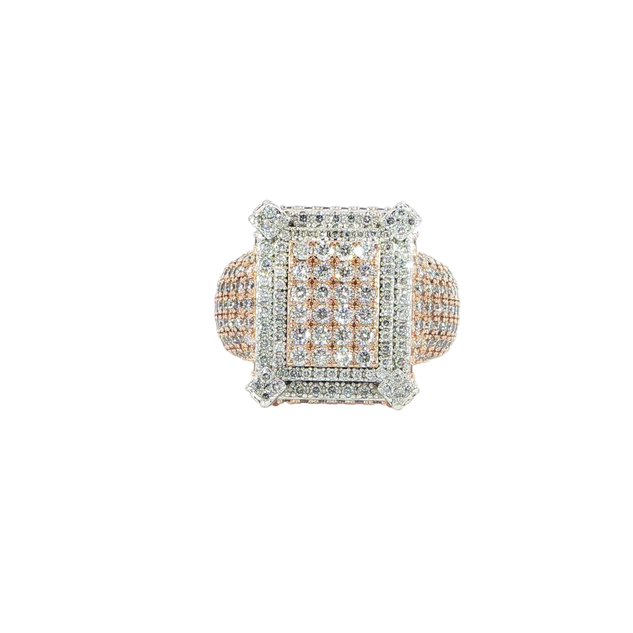 Sterling Silver Square Cluster Ring – VVS Moissanite 3.88 CTW