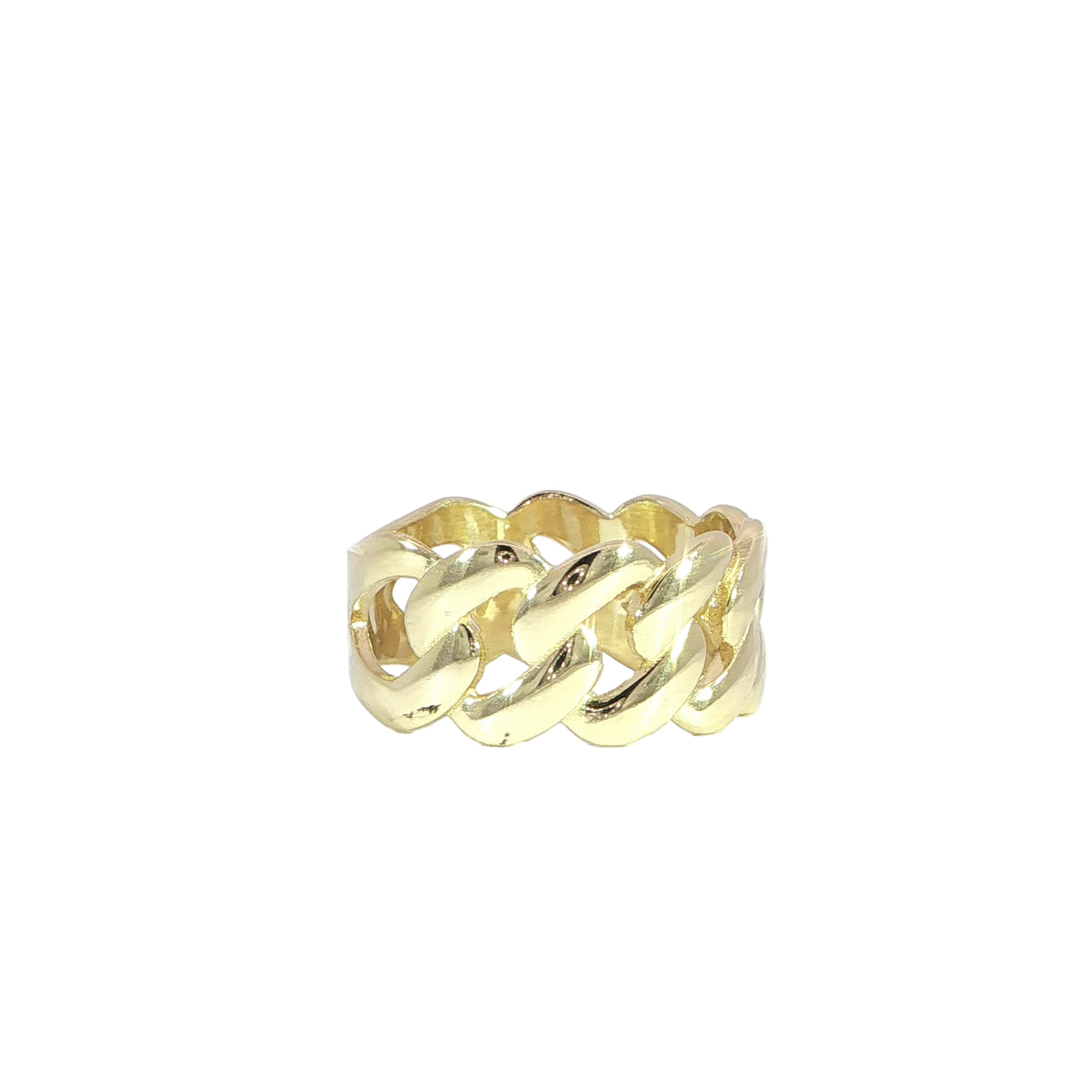 14K Gold Cuban Link Ring - 2