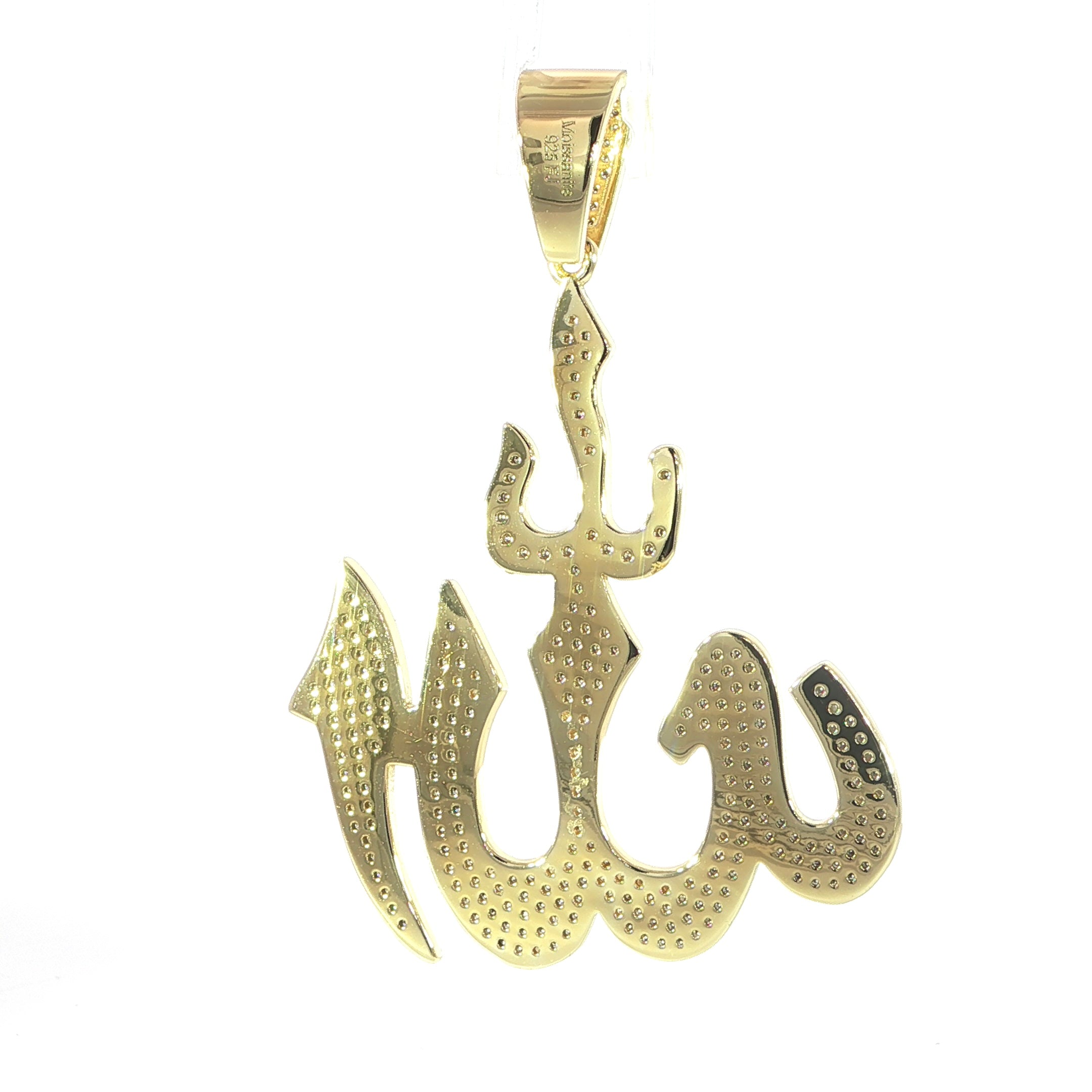 Sterling Silver Allah Pendant – VVS Moissanite 1.80 CTW