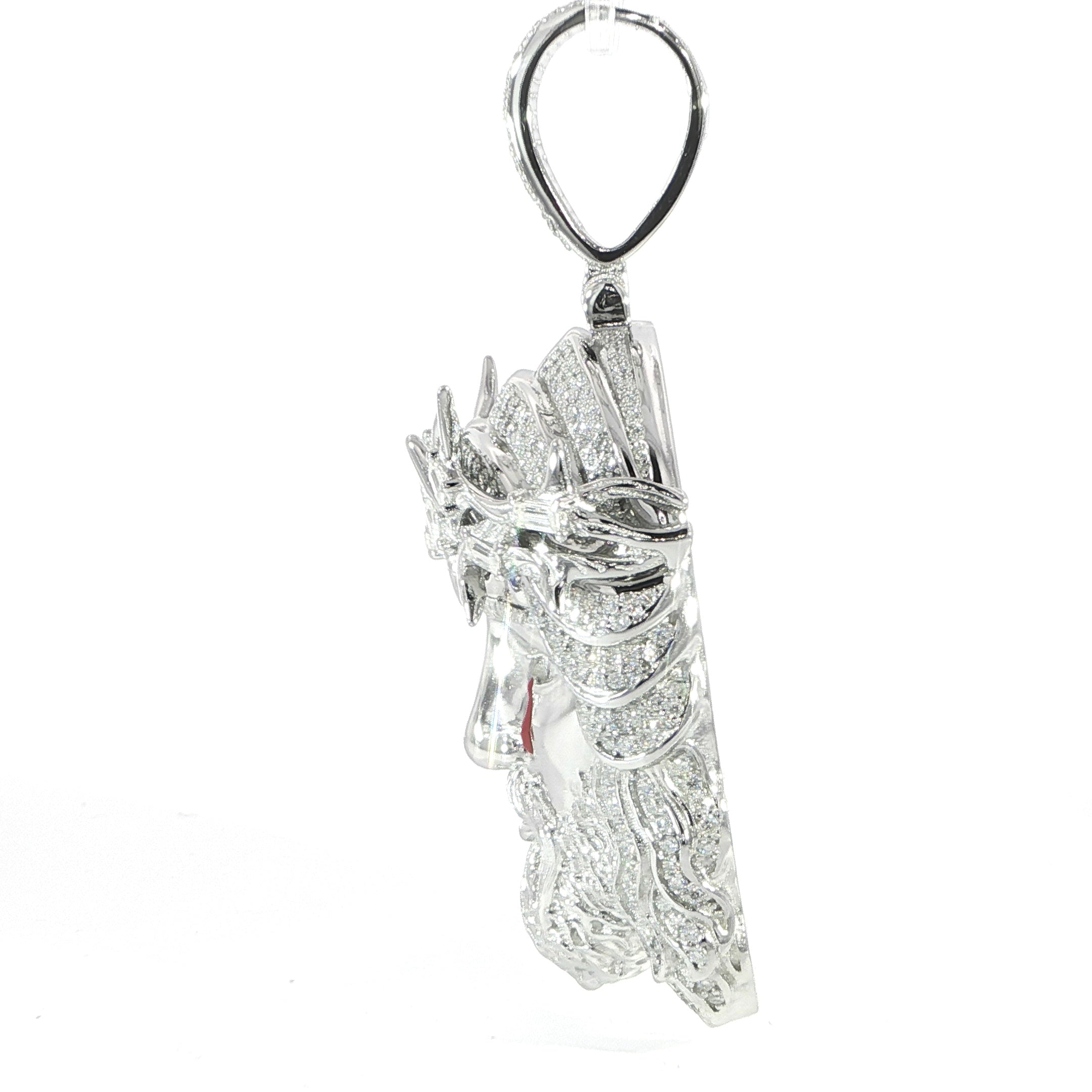 Sterling Silver 3-D Jesus Head Pendant – VVS Moissanite 3.3 CTW