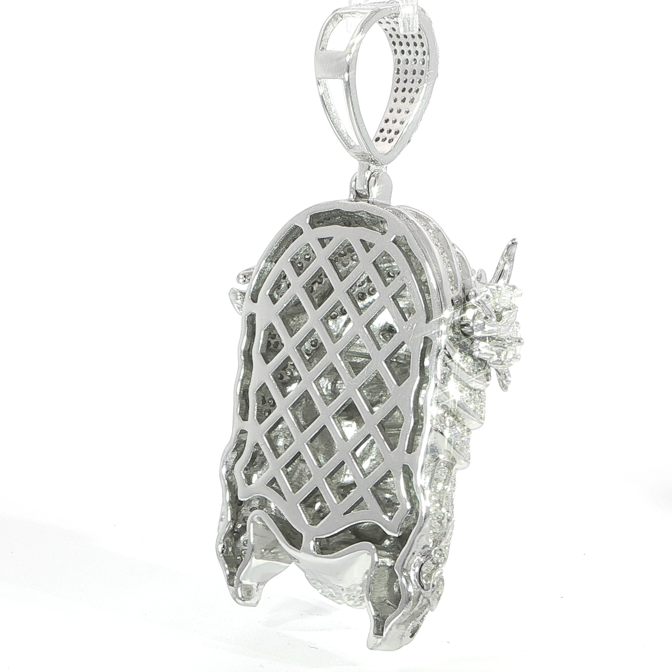 Sterling Silver 3-D Jesus Head Pendant – VVS Moissanite 3.3 CTW